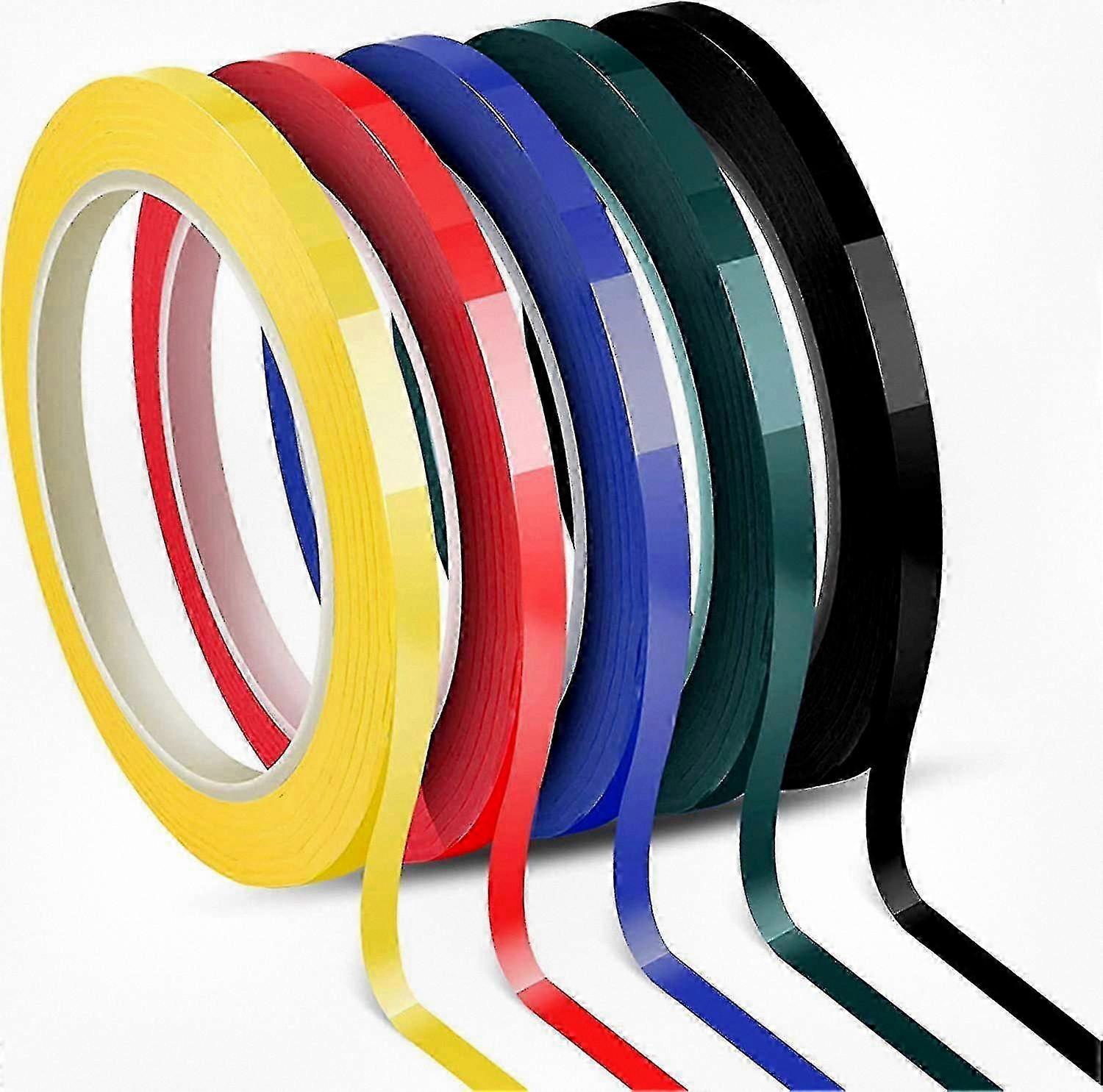 Self-Adhesive Graphic Grid Tape for Whiteboard Marking, 5 Rolls of 6mm Tape, Assorted Colors, 66m Each Roll, Suitable for Various Uses