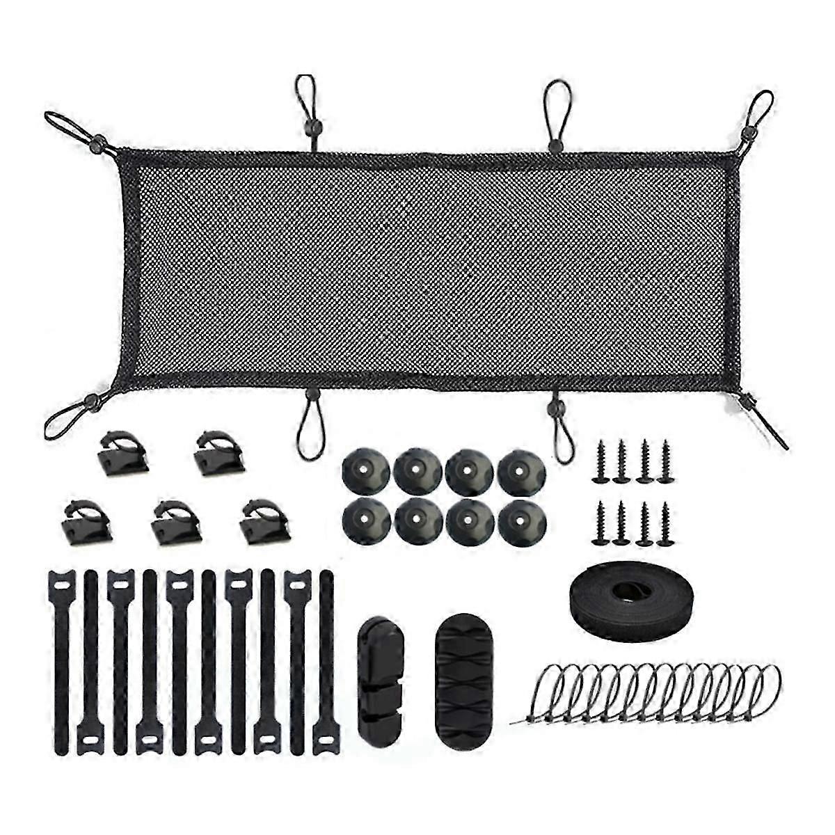 Under Desk Cable Management Net Kit,Capacity Cord Organizer Net Under Desk,Flexible Polyester Mesh