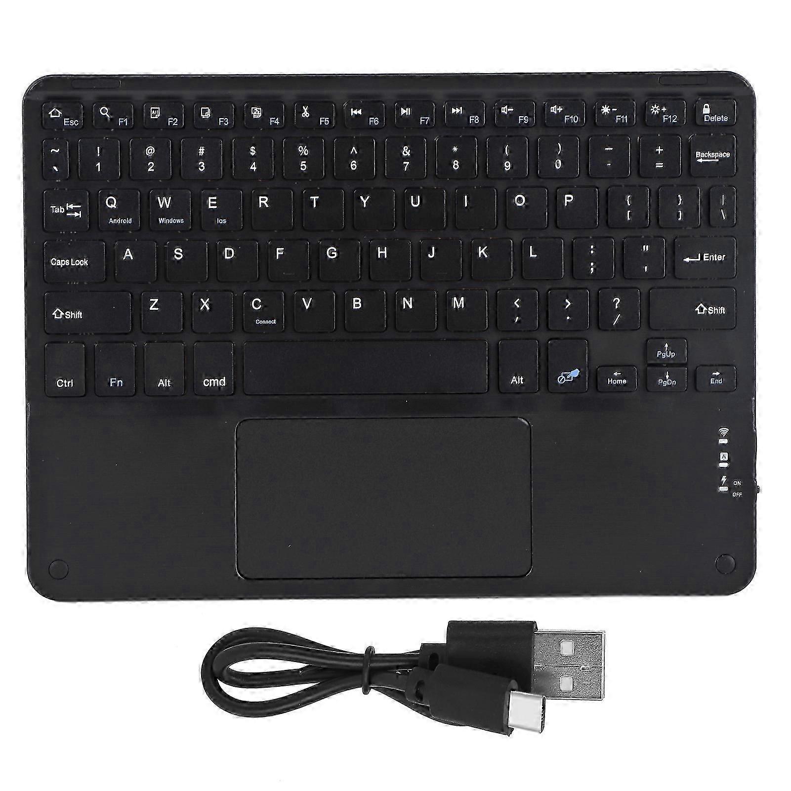 Wireless Bluetooth Keyboard Touch MultiFunction External Computer Accessories Square Cap 10in(Black )
