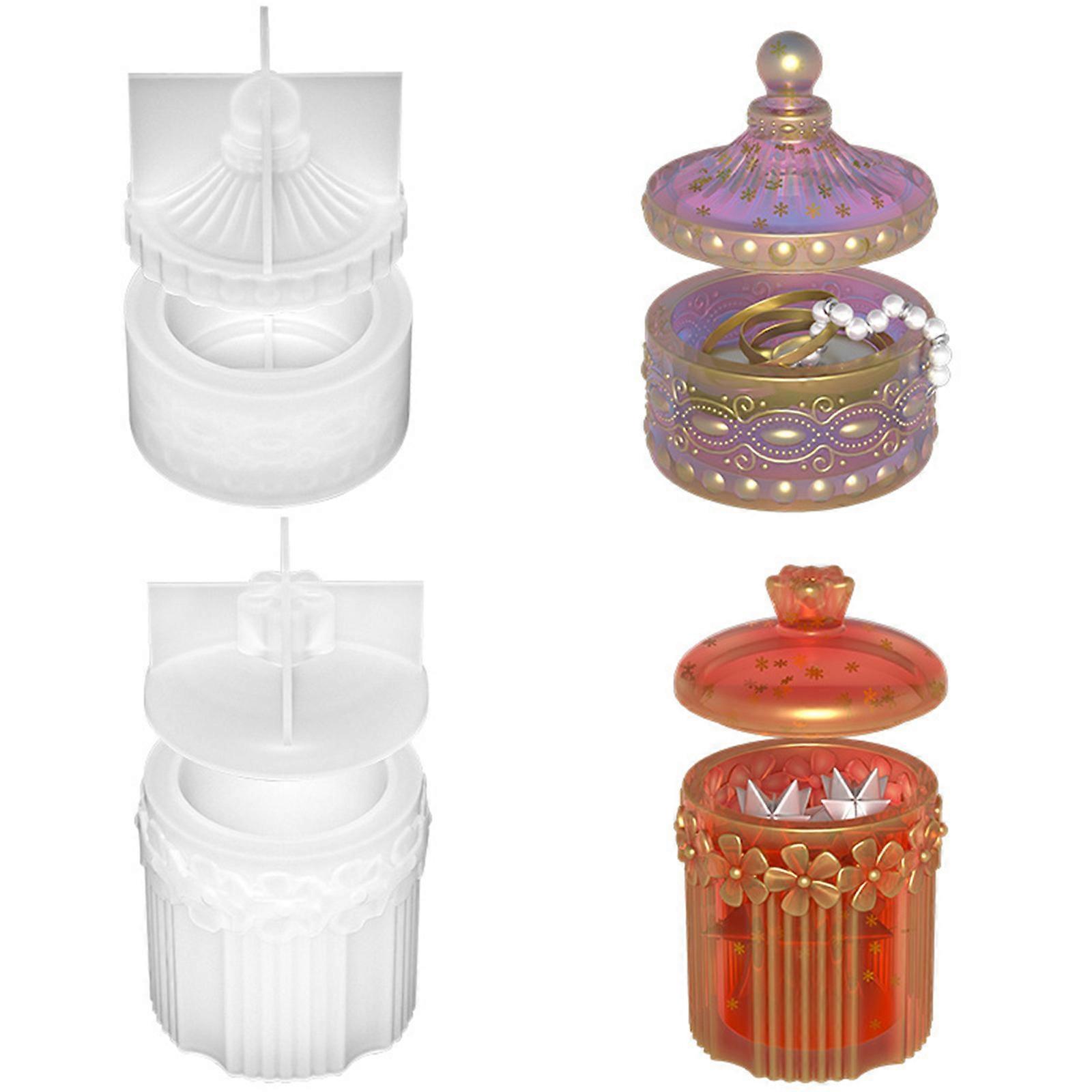 ジュエリーボックス作り型ジャーモールドレース収納ボックスシリコン型DIY樹脂型テーブルホームデコレーション用金型