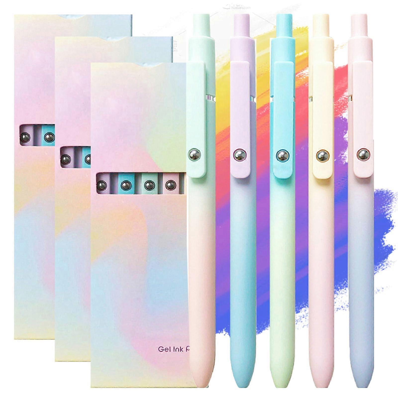 Gel Ink Pens 2025 - 5 Pcs Quick Drying Emboadlie Pens for Smooth Writing, Cute Office and School Supplies Set