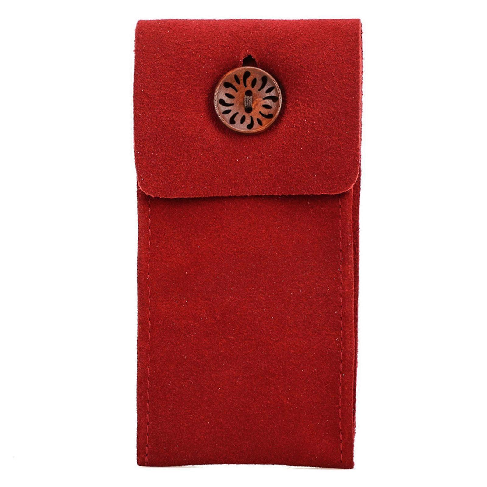 Handmade Cowhides Velvets Watch Rectangle Box Portable Pull Out Wristwatch Holder Watch Display Cases for Men Adults Red