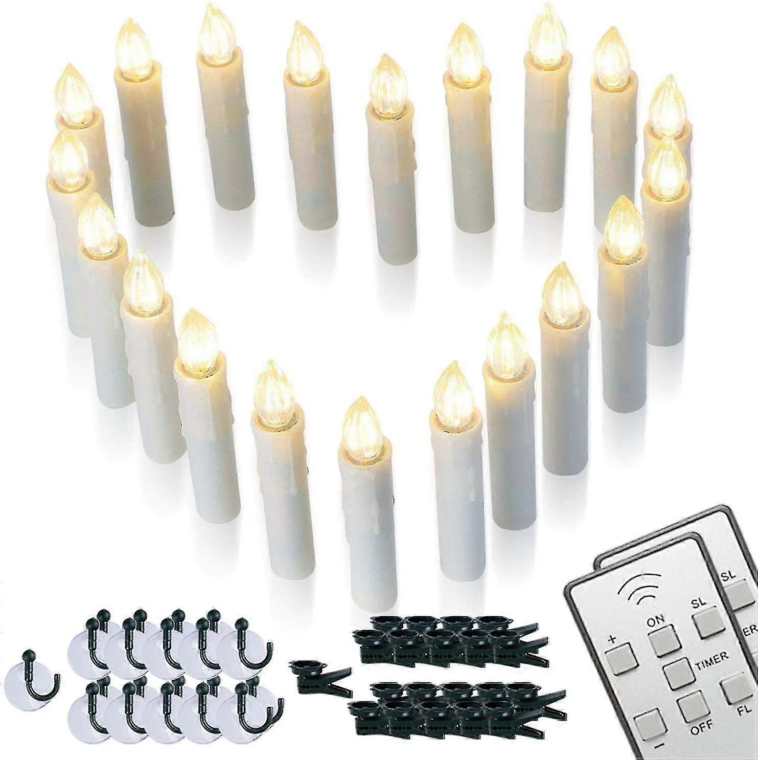 Remote Timer LED Window Candles 20pcs Battery Operated Flameless
