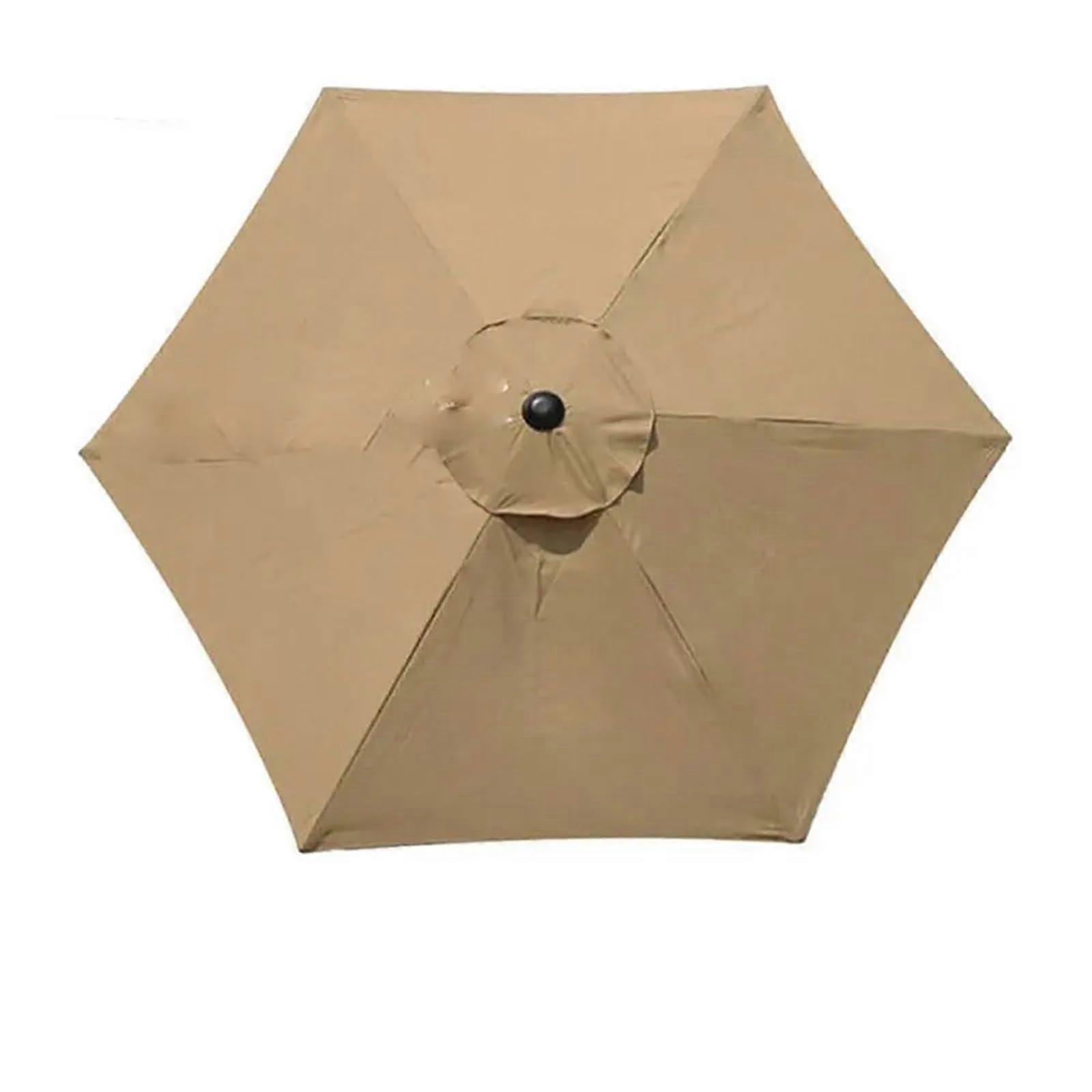 Replacement Umbrella Canopy for 2 m 6-Arm Garden Umbrella, Khaki Fabric Cover, Weatherproof and Durable