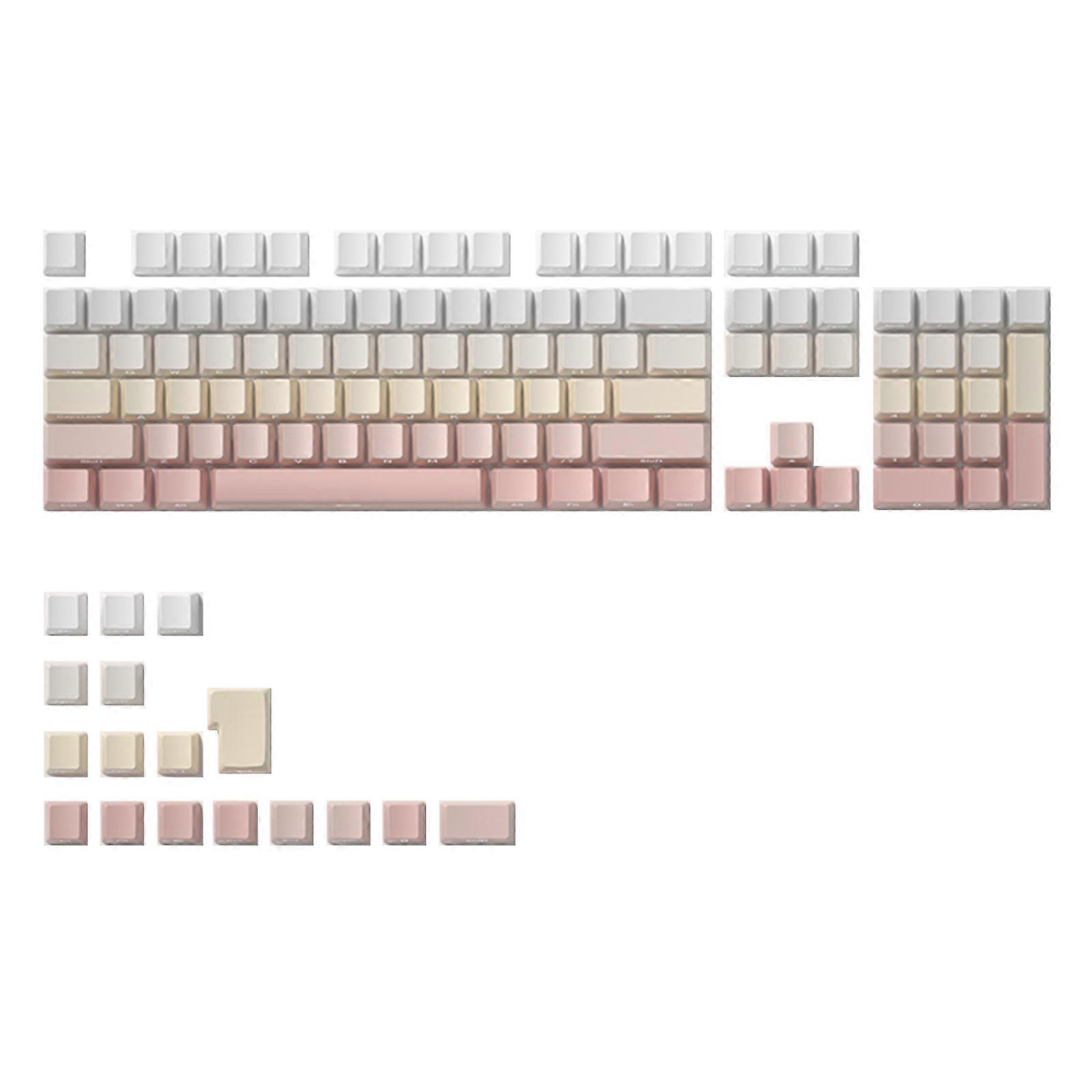 ABS Keycaps Side Printed Keycap Set, Double Shot Through Gradient Keycaps, Minimalist Keycaps OEM Profile 121 Keys Pink