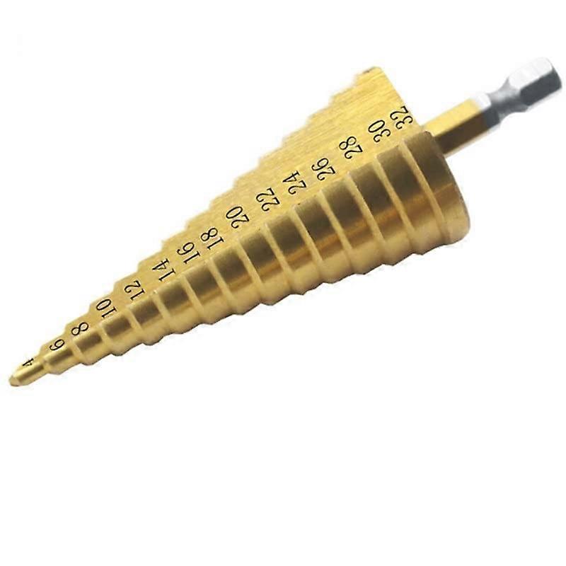 HSS Steel 4241 Step Cone Drill Bit Set 4-12/20/32mm Hex Core Drill Tool Titan Coated