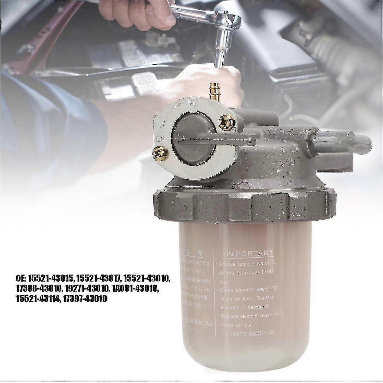 Fuel Filter Assembly For Kubota Tractors - Replaces 15521-43015, 15521-43017 - Kumar Bros USA