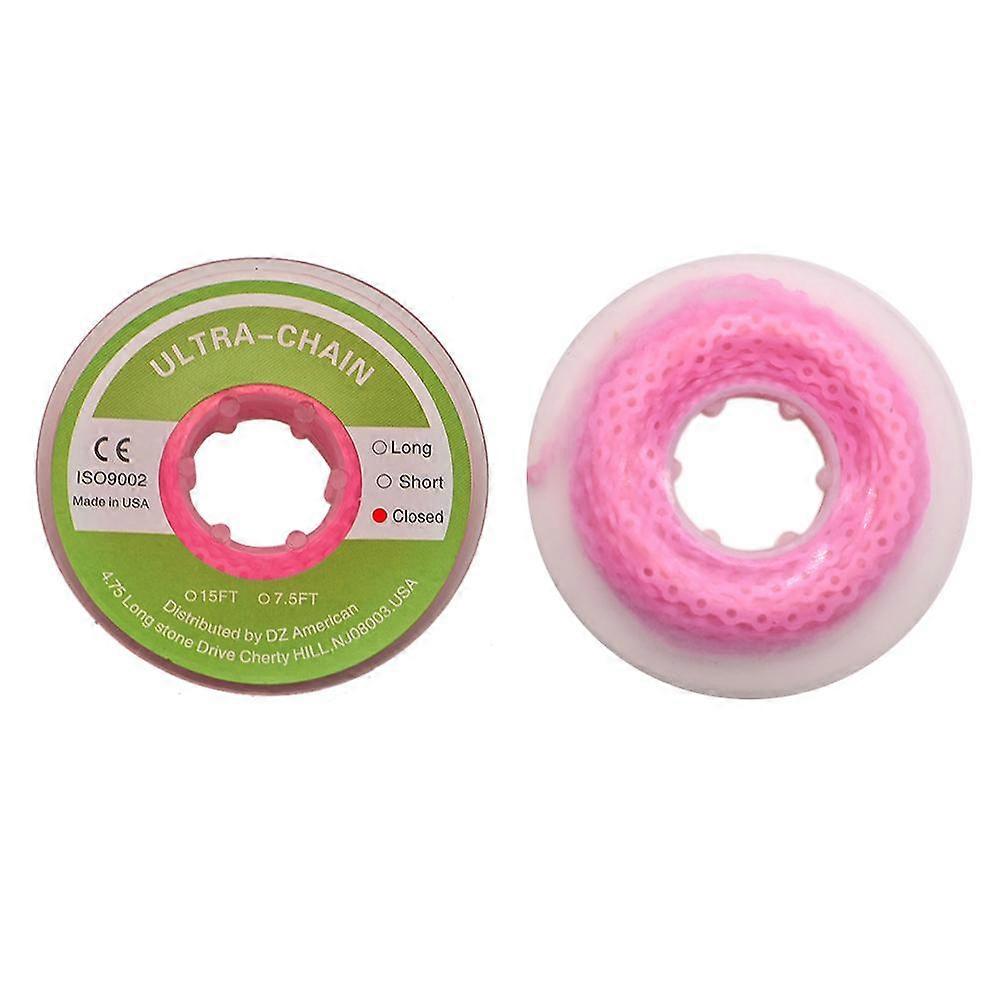 Dental Orthodontic Elastic Power Chain Rubber Ultra High Strength Power Chain Closed Distance Spool 4.75m