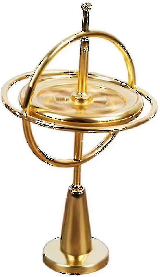 メタルジャイロスピニングトップ玩具 - 子供のための反重力STEMギフト(ゴールド)