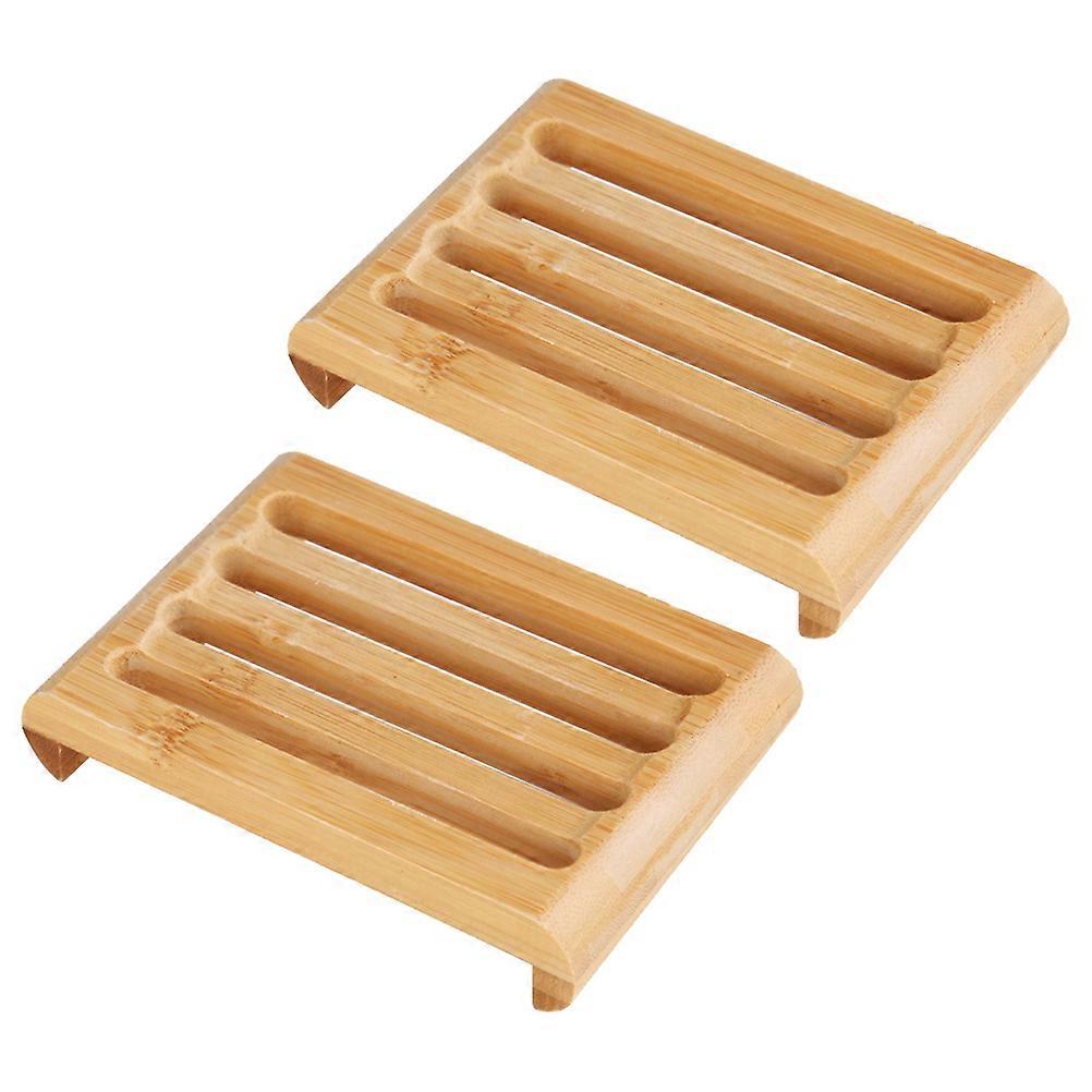 Bamboo Soap Holder with Drain Tray, Protects Countertops in Bathroom or Kitchen