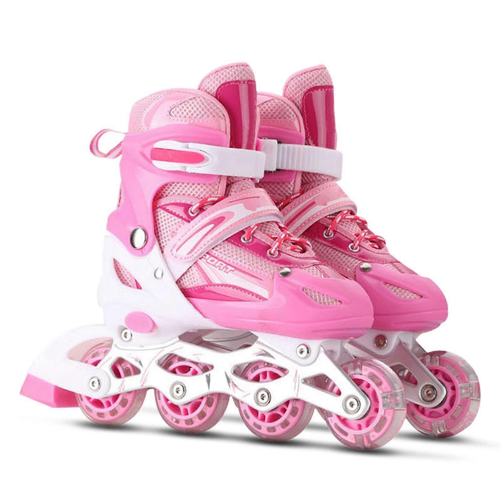 Adjustable Illuminating Inline Skates with Light Up Wheels for Kids and Adults for Girls and Boys Men and Women