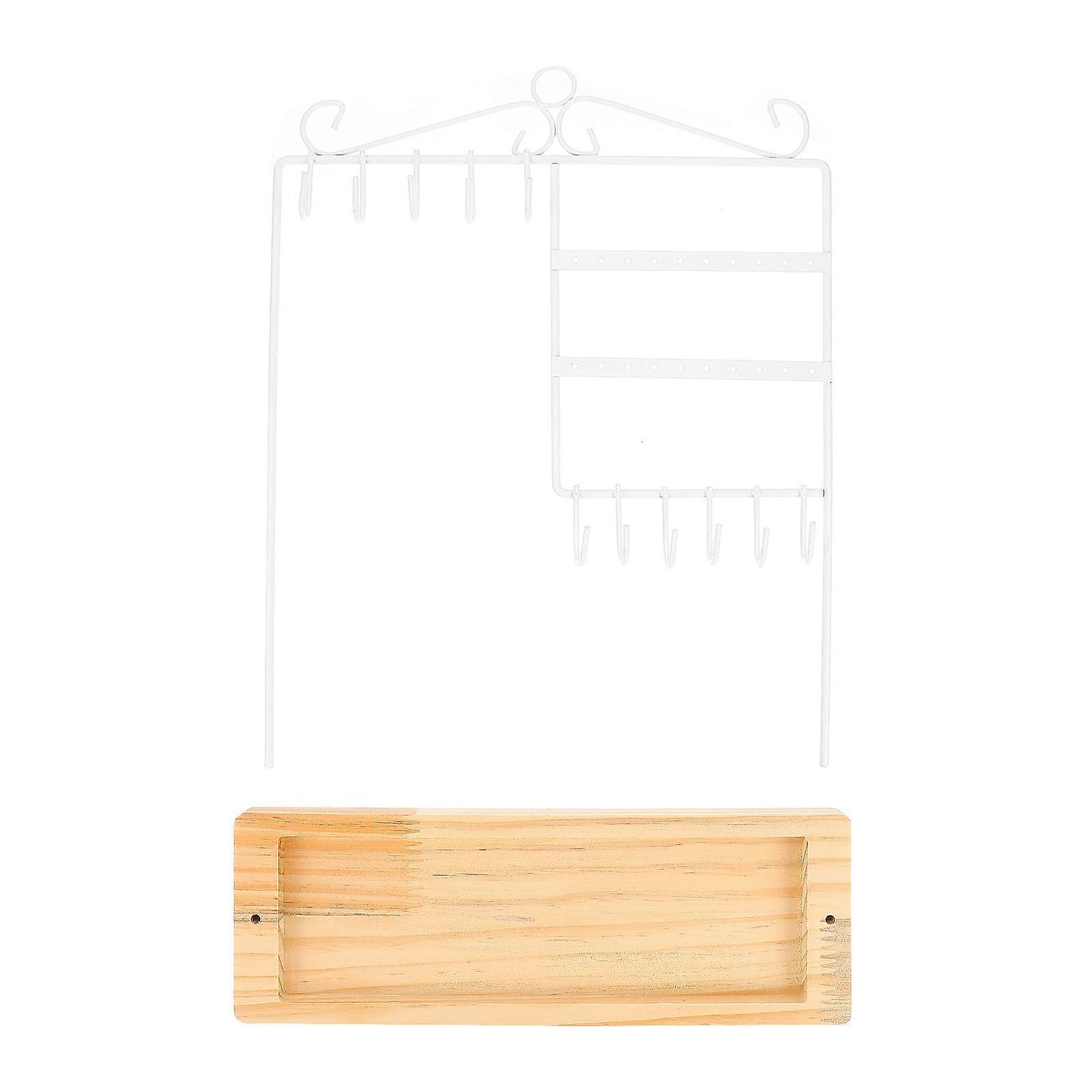 White Metal Jewelry Display Stand for Storage with Creative Design and Sturdy Construction 1pc