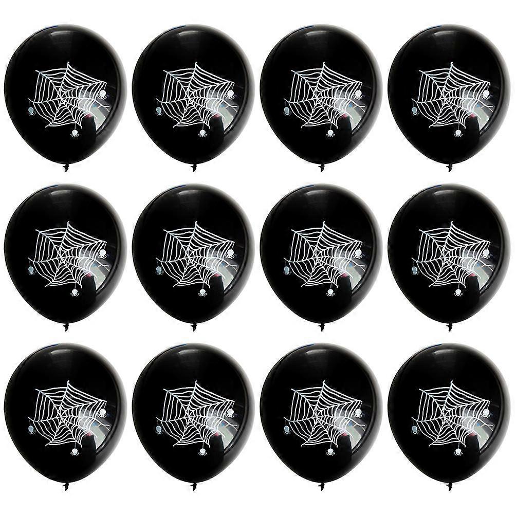 Cosplay Party Balloons Halloween Spider Balloons Atmosphere Making Balloons Reusable 12 Inches Black 30Pcs