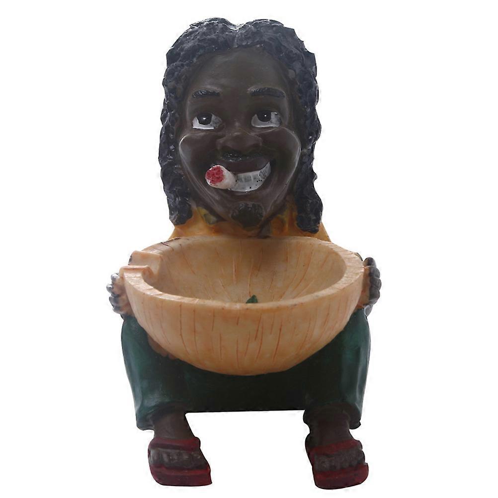 Decorative Style Ash Collection African Figure Ashtray For Dining Room Resin 1Set