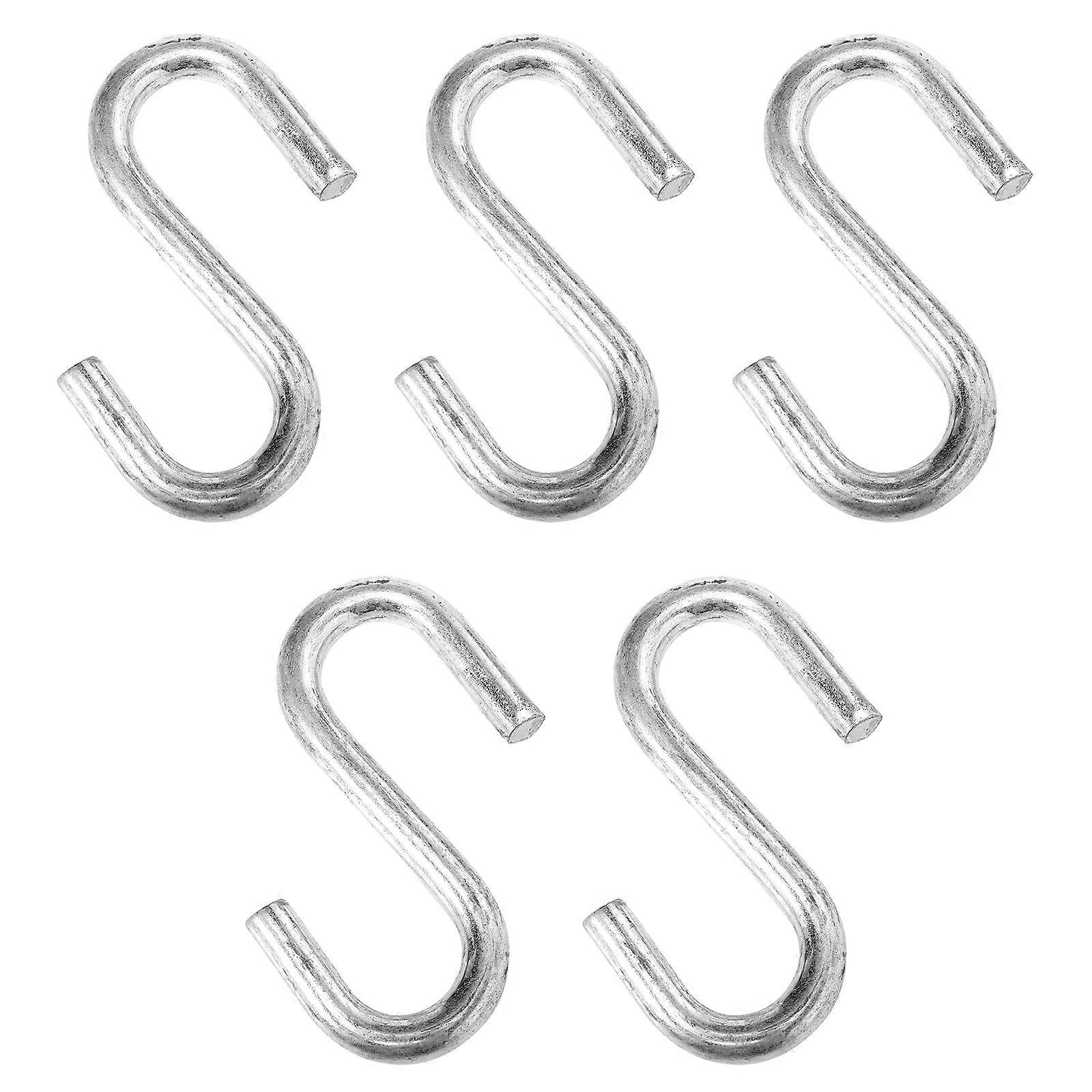 S Hooks Metal Heavy Duty For Outdoor Use Rust Resistant Spring Steel 5Pcs