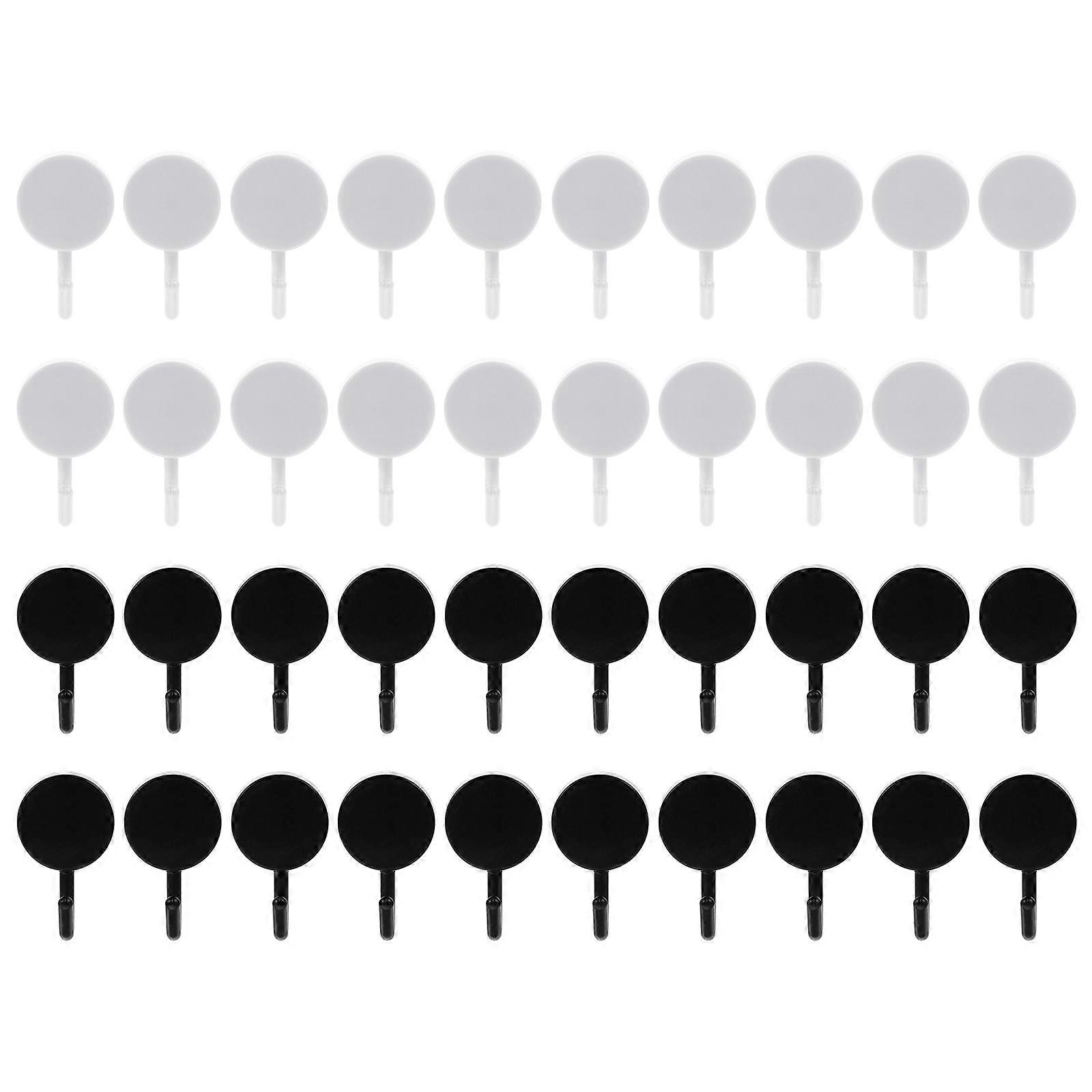 Small Hooks For Hanging Storage Hooks Without Punching Wall-Mounted 5.2X3X2.2CM Plastic 1 Set 40Pcs