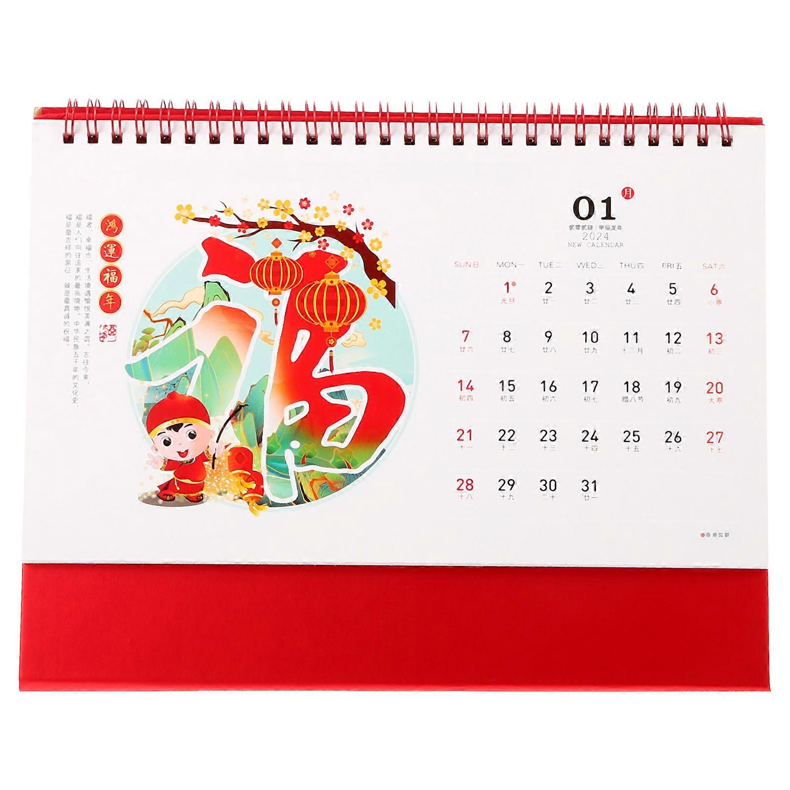 Tabletop Calendar Multi Color Small Standing Desk Calendar Home Use 25.50X24.50X1.50CM Planning 1Pack