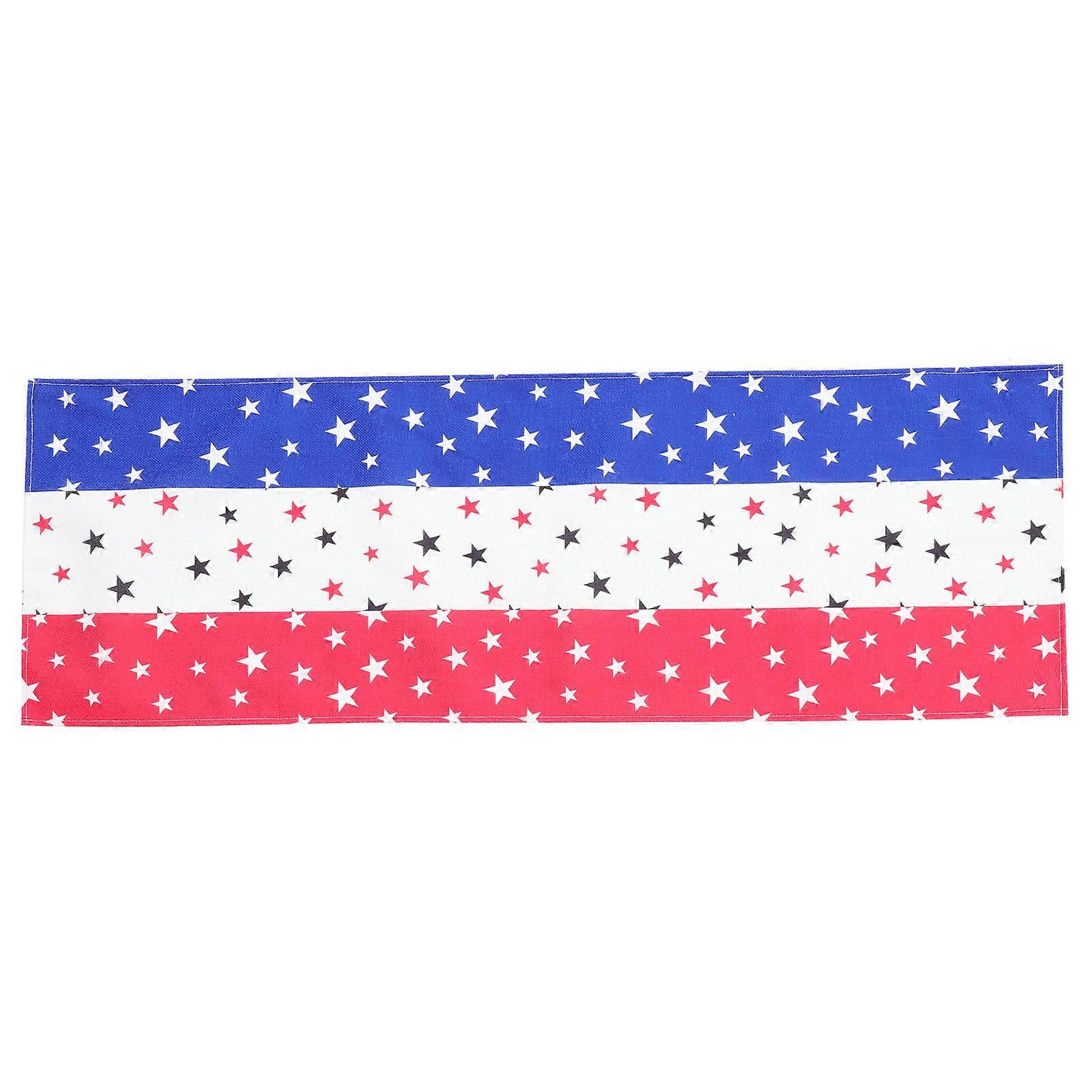 Patriotic Party Tablecloth Rectangular Shape Cotton Table Runner For Homeowners Independence Day 91X33CM 1Set
