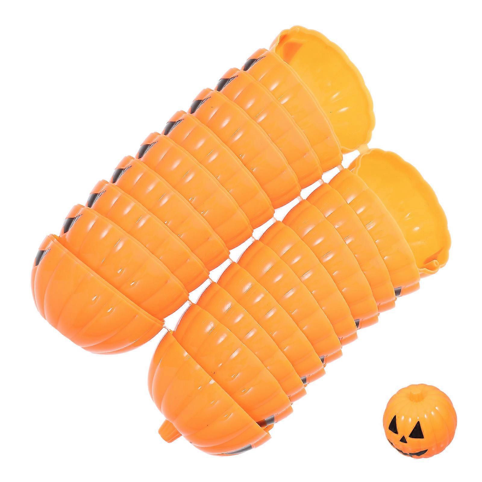 Pumpkin Shaped Candy Jars 10pcs Halloween Party Favors, Lightweight Treat Containers for Trick or Treating and Candy Storage Decorations