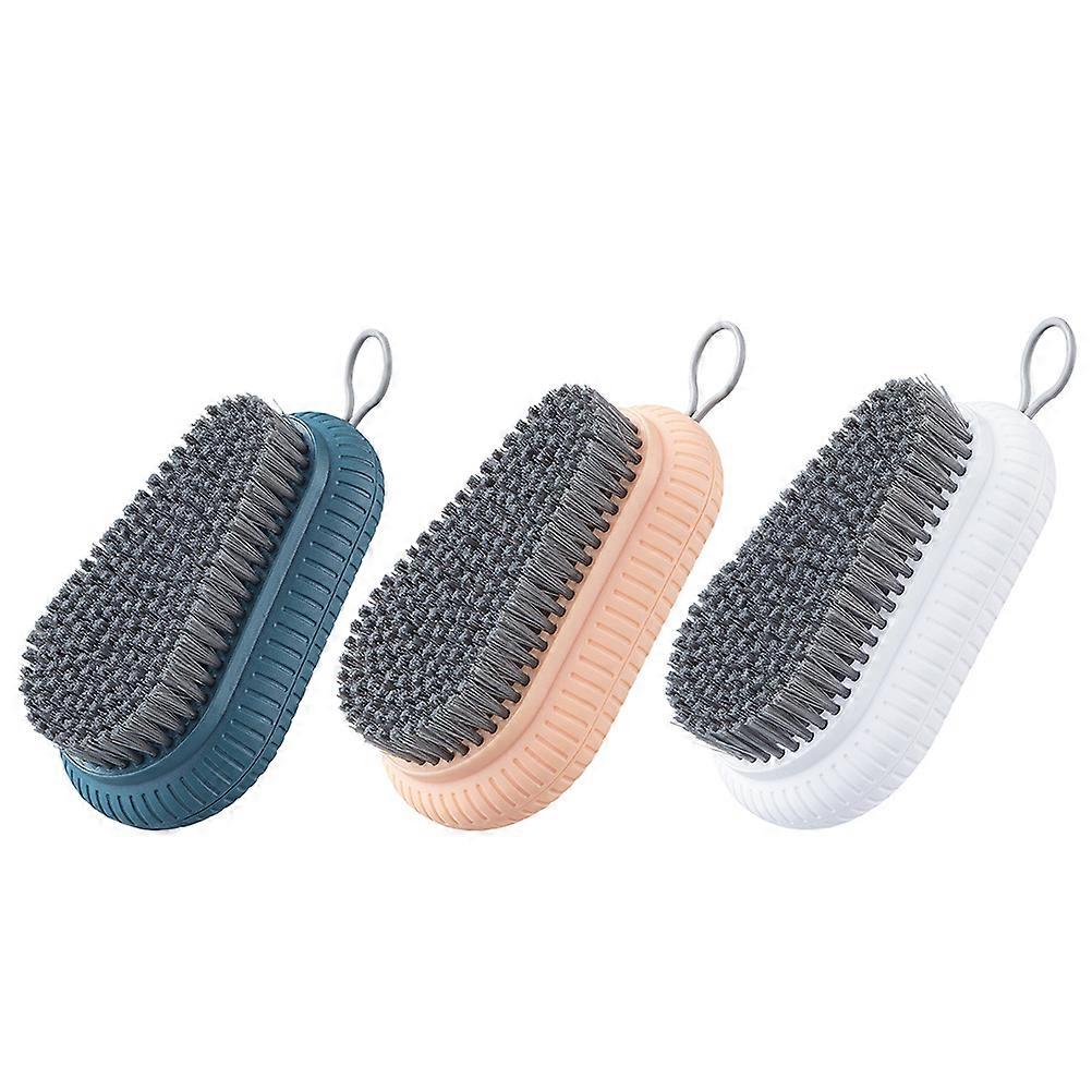 Scrubbing Brush Easy To Hold Laundry Brush Pink For Kitchen And Tiled Wall 3Pcs