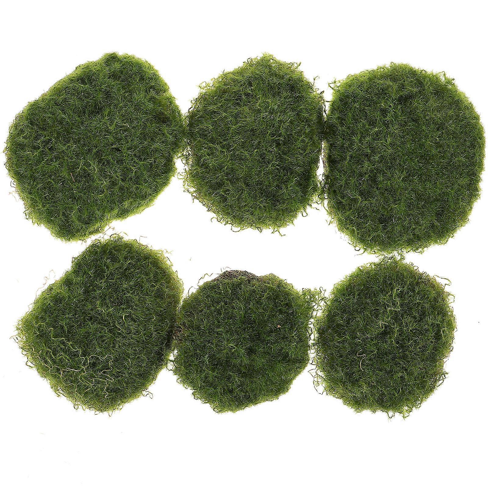 6pcs Artificial Moss Rocks – Realistic Fake Stones for Garden, Indoor & Outdoor Decor, Floral Arrangements