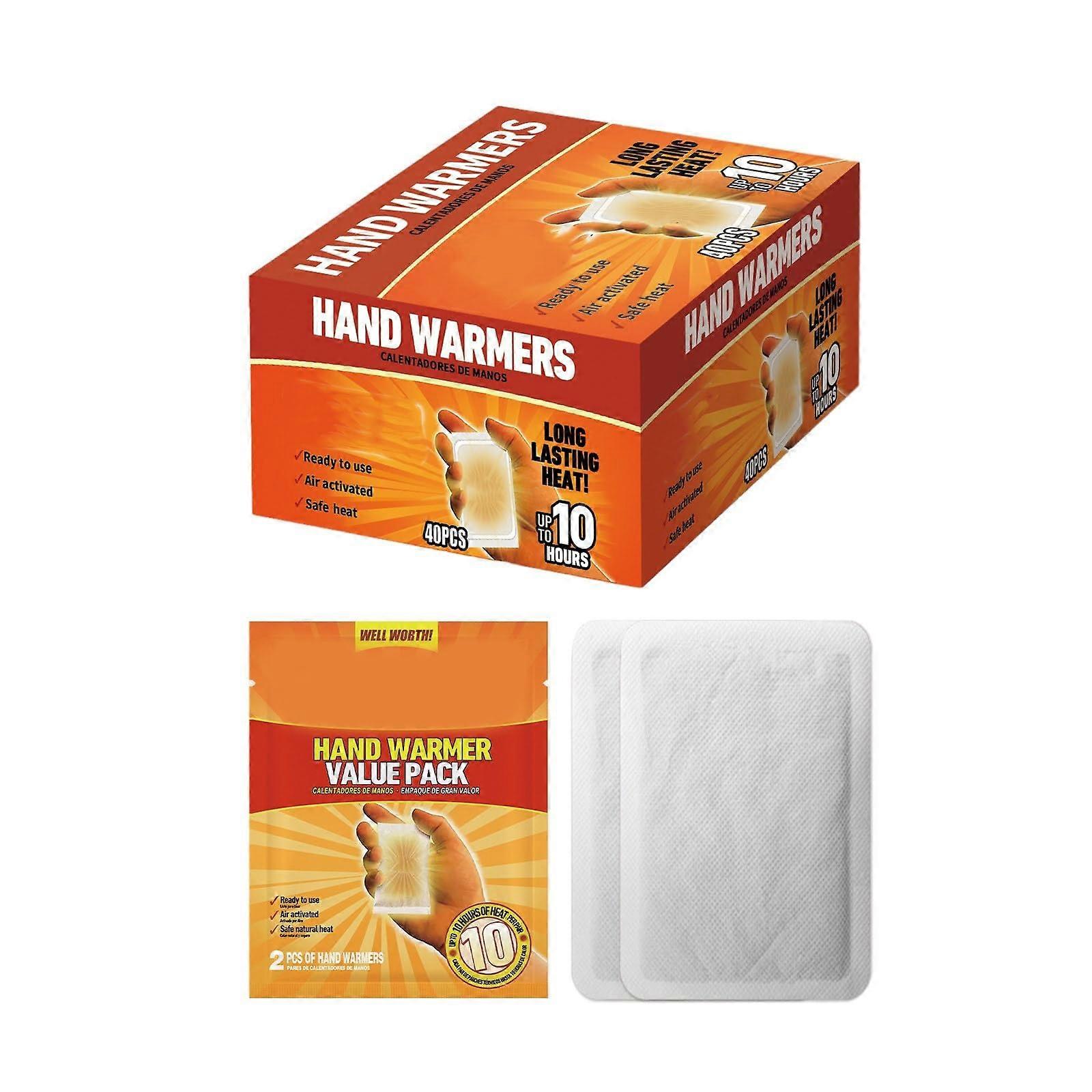 Hand Warmer Bundle 40 Pieces for Travel and Everyday Use, Safe, Fast Acting Heat Plasters, Reusable and Portable