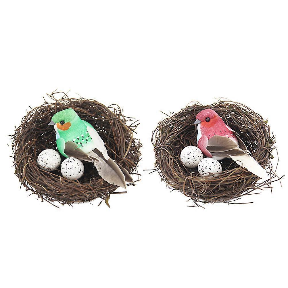 Bird Nest Ornament Artificial Bird Nests Home Decoration Easter Celebration Adorable Design 11.5X10cm 8Pcs