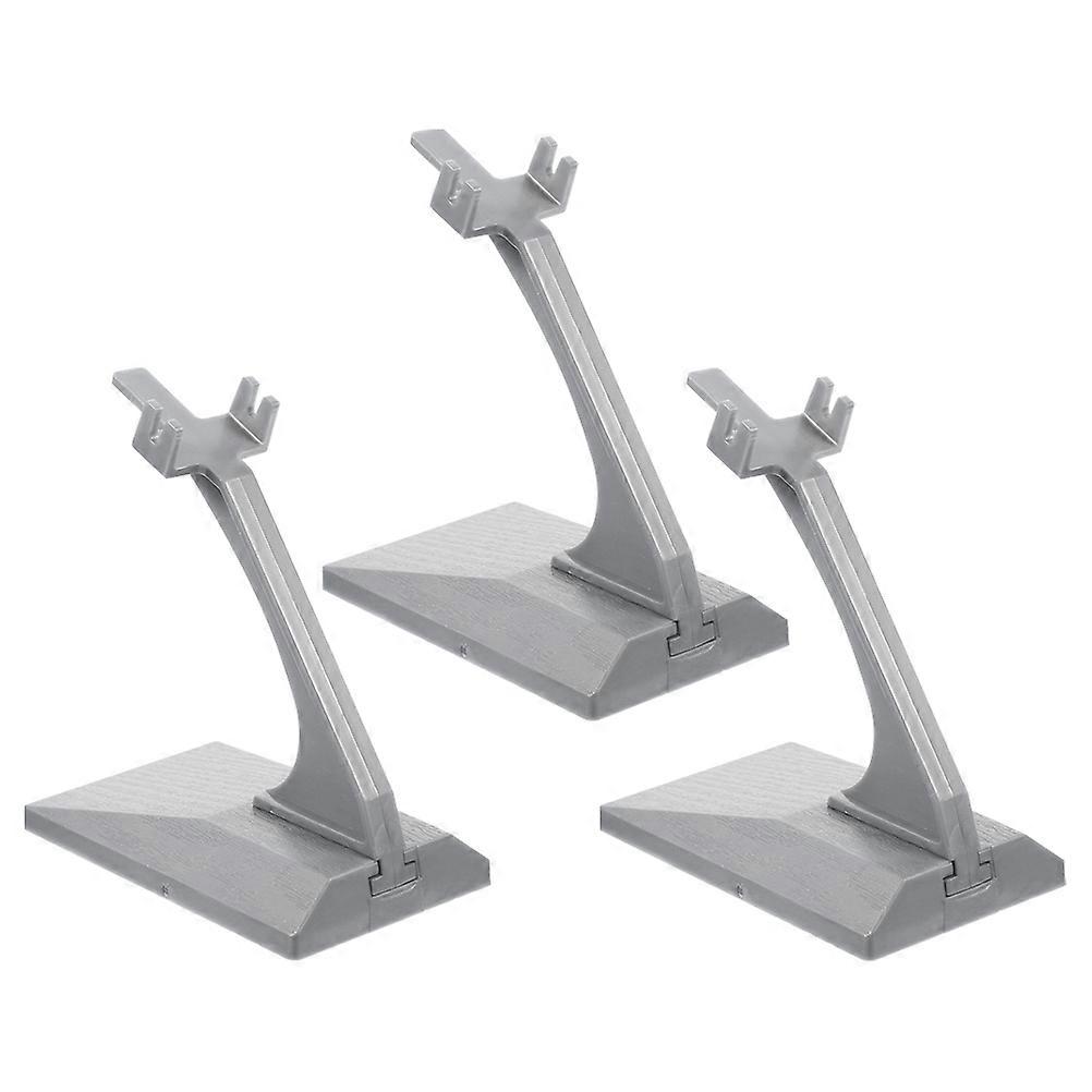Aircraft Model Display Stand Plastic Stable Support For Home And Shop 3Pcs 9.20X7.90X4.90CM Grey