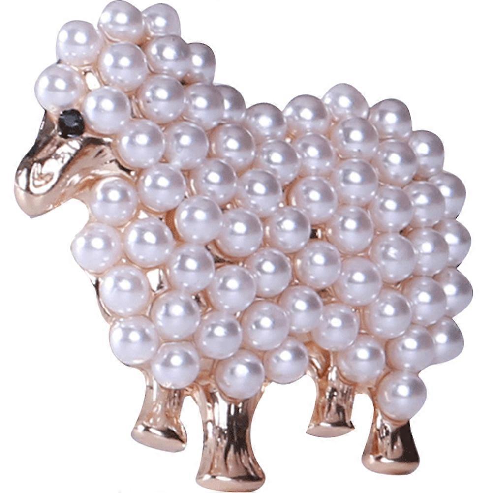 Vintage Pearl Sheep Brooch Pin Retro Animal Brooch for Women's Clothing Durable Easy to Attach for Daily and Special Occasions