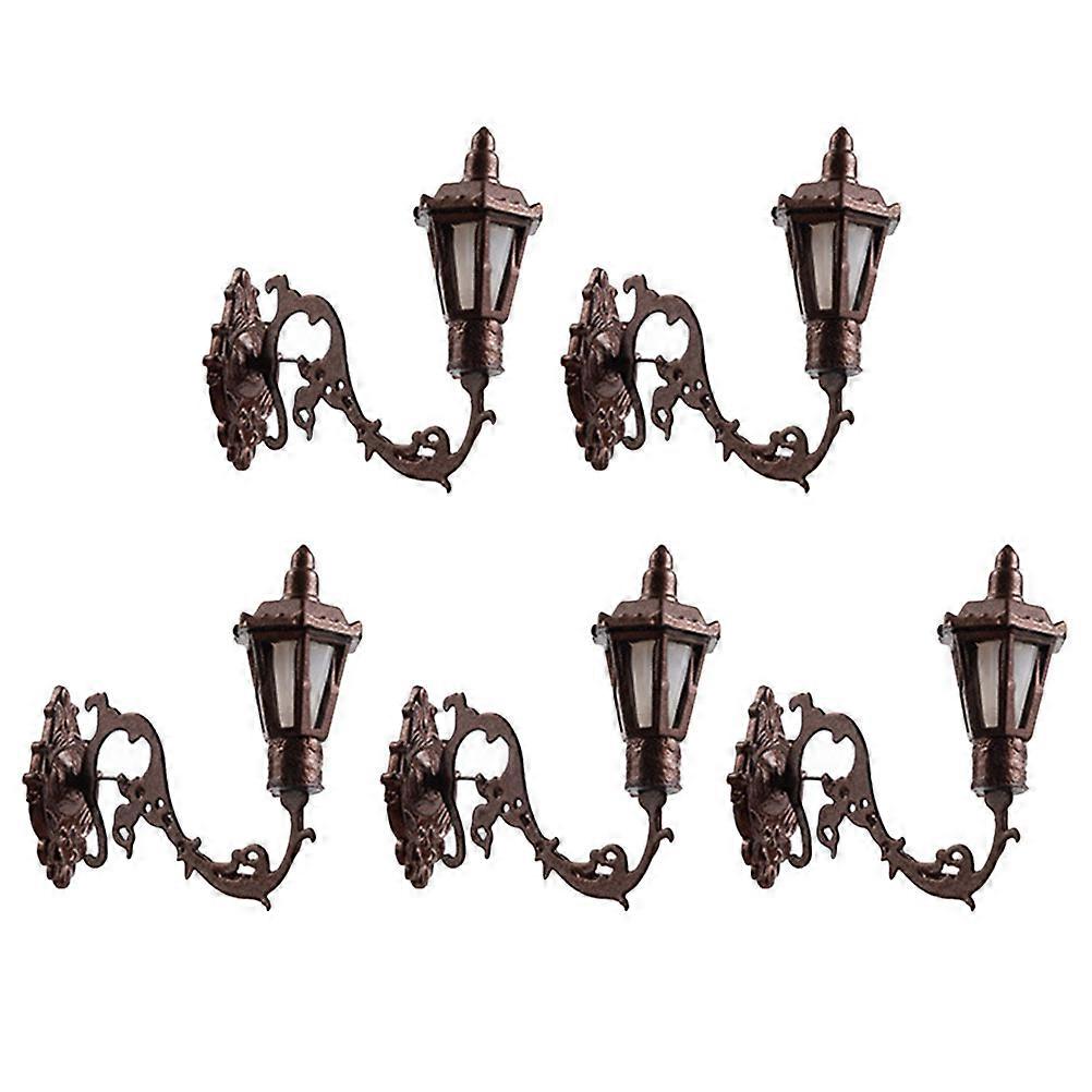 Doll House Miniature Table Lamp Wall Mounted Lamp Model ABS for DIY Projects 5Pcs