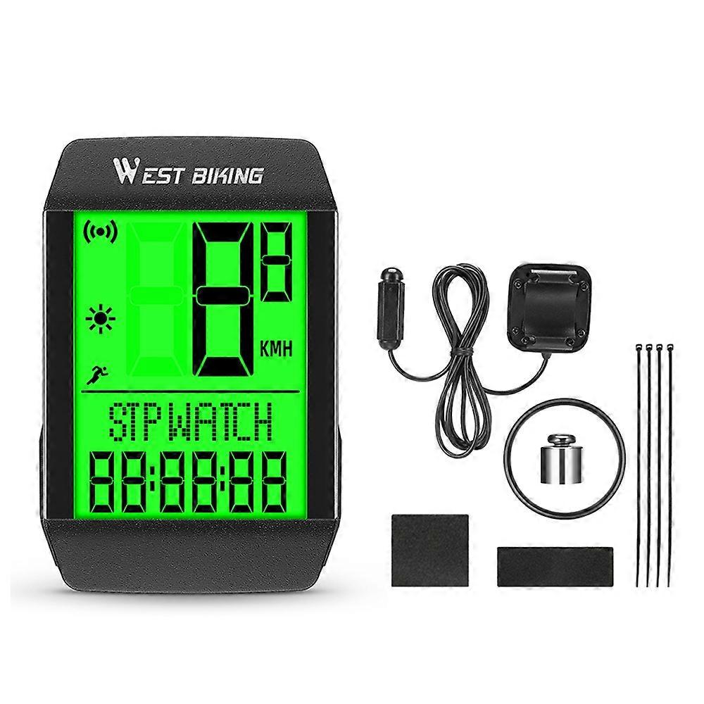 5 Language Bicycle Speed Meter Waterproof Cycle Mileometer Multi-functional Bike Speedometer Full Screen Backlight Cycle Stopwatch