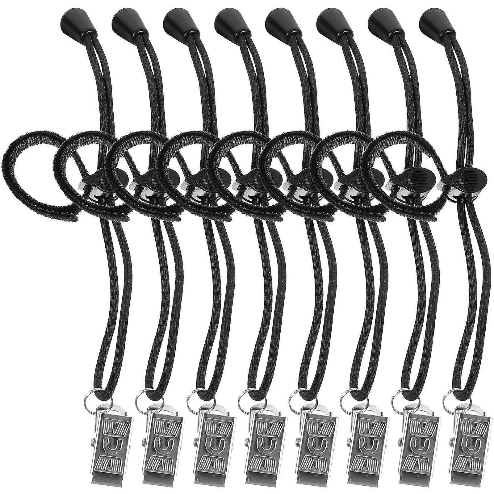 Adjustable Backdrop Clamps for Fixing Use with Durable Elastic Bands Black 8 Pieces