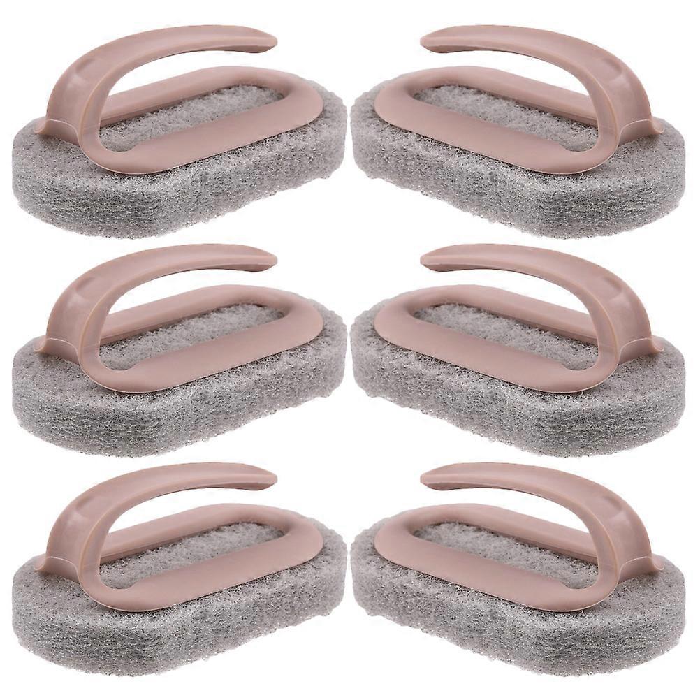 فرشاة حمام تنظيف المطبخ وردي 13.7X8 سم 6 مجموعة تنظيف المنزل