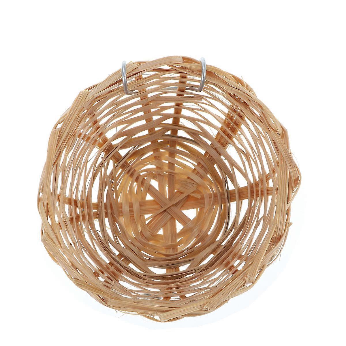 Bamboo Birds Nest Parrot House Sleeping Bed For Birds 10X6cm Khaki Color 6Pcs