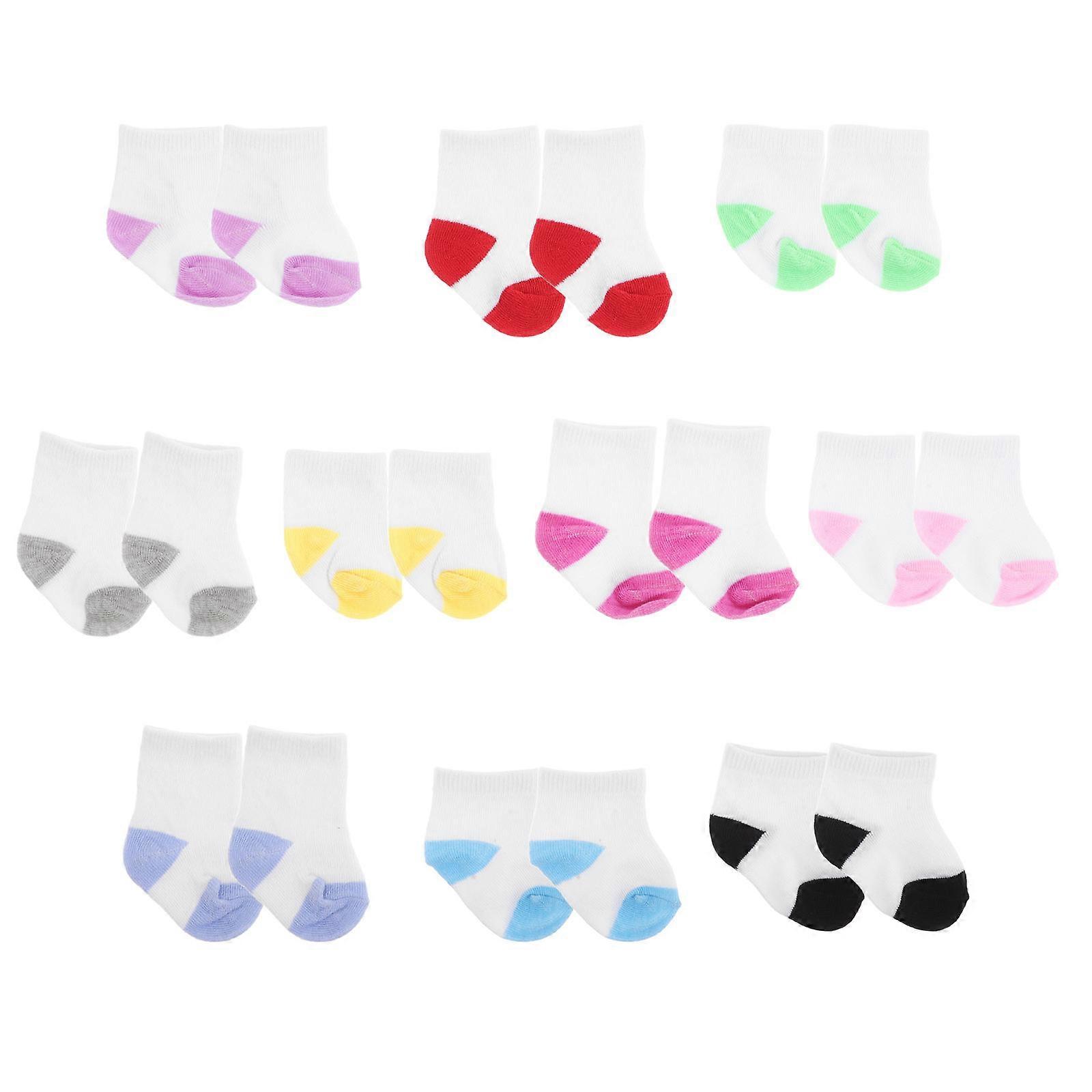 10 Pairs Doll Dress Up Socks Set for American Dolls – Colorful Mini Sock Accessories with Sporty Designs for Creative Role Play and Mix and Match Fun