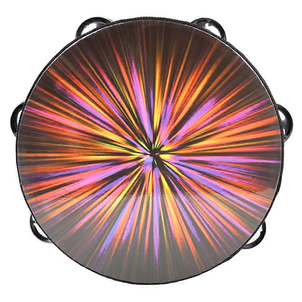 أداة طبل اليد صف مزدوج الدف للأطفال تعليم الموسيقى التحفيز الحسي شكل دائري 1 مجموعة