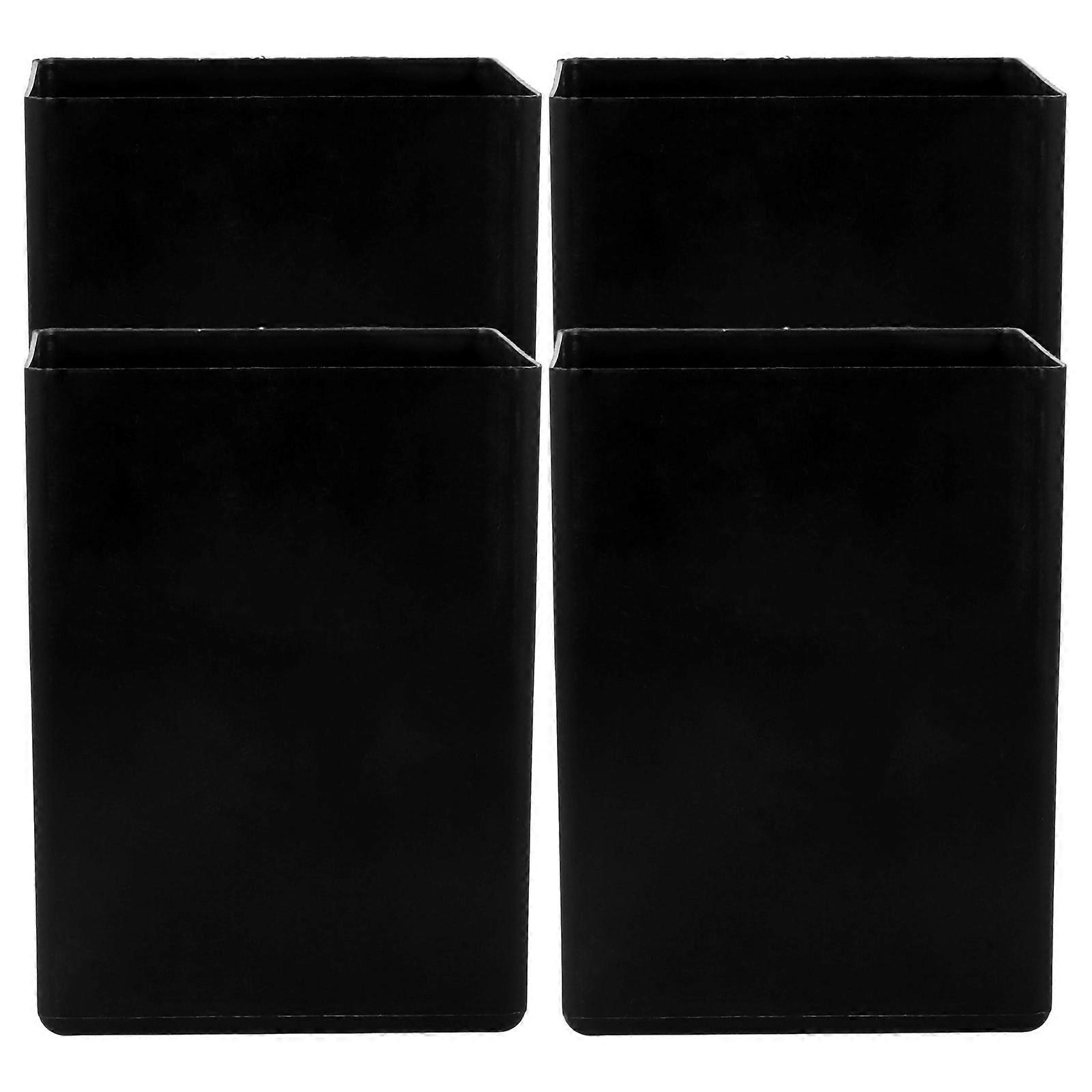 Bathroom Scrubber Brush Cup Plastic Toilet Brush Holder Square Use Black 10.50X7.80X7.80CM Stain Prevention 4Pcs