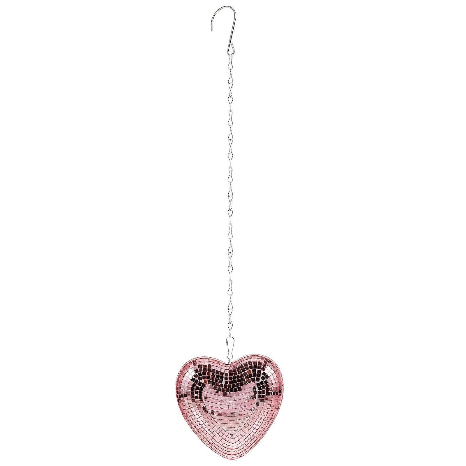 Heart Shaped Disco Ball Disco Party Decoration Pink 16.00X15.50X5.00CM Elegant Light Reflection 1Pcs