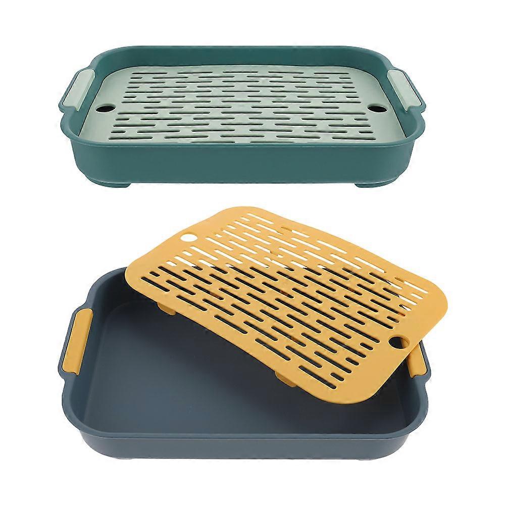 Plastic Rabbit Toilet Box Anti-Fall Design Pale Green Prevent Splashing 2Pcs