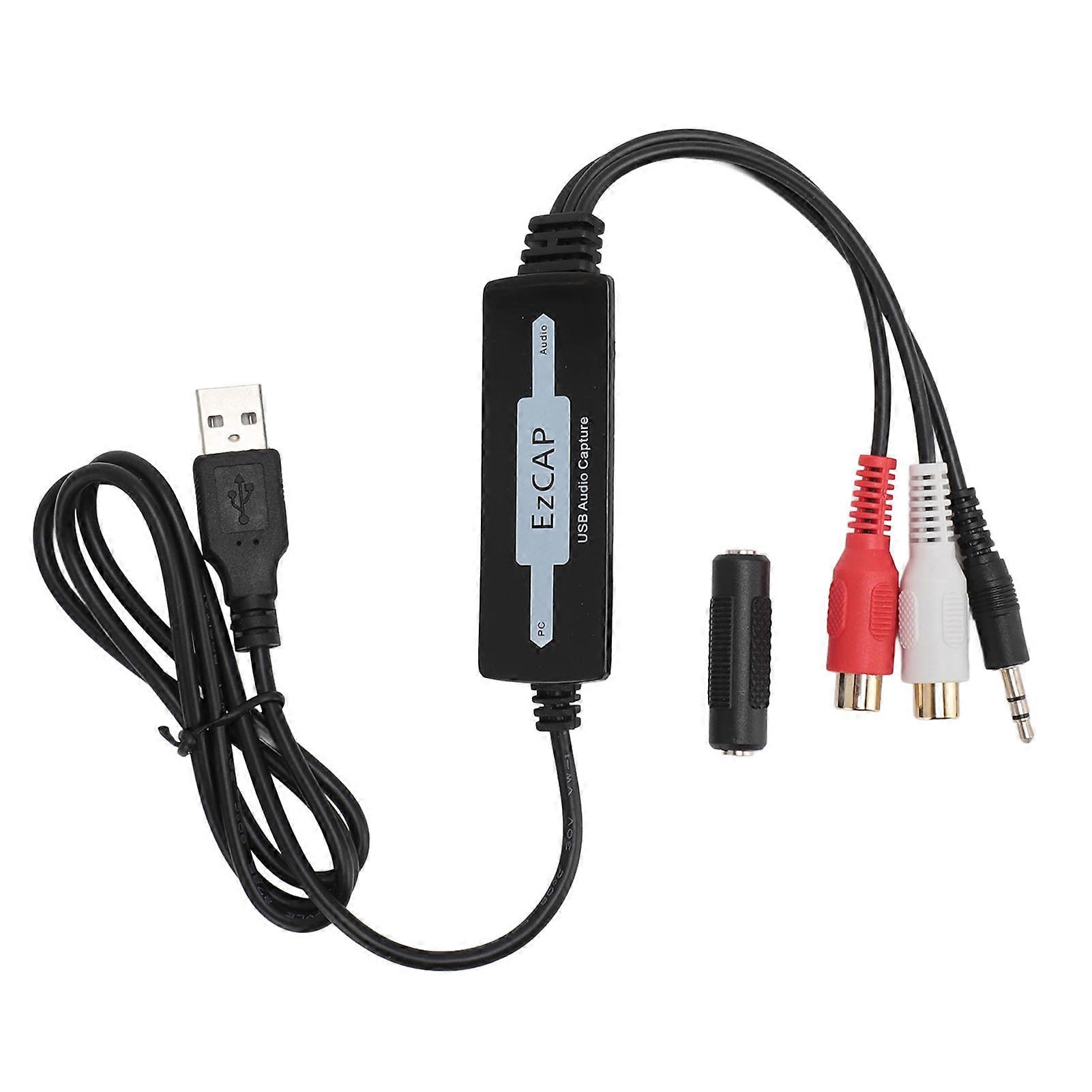 Adaptateur de capture o USB 2.0, entrée 3,5 mm, carte de capture o pour convertisseur cassette vers MP3 pour Windows 7, 8, 10 et OS X