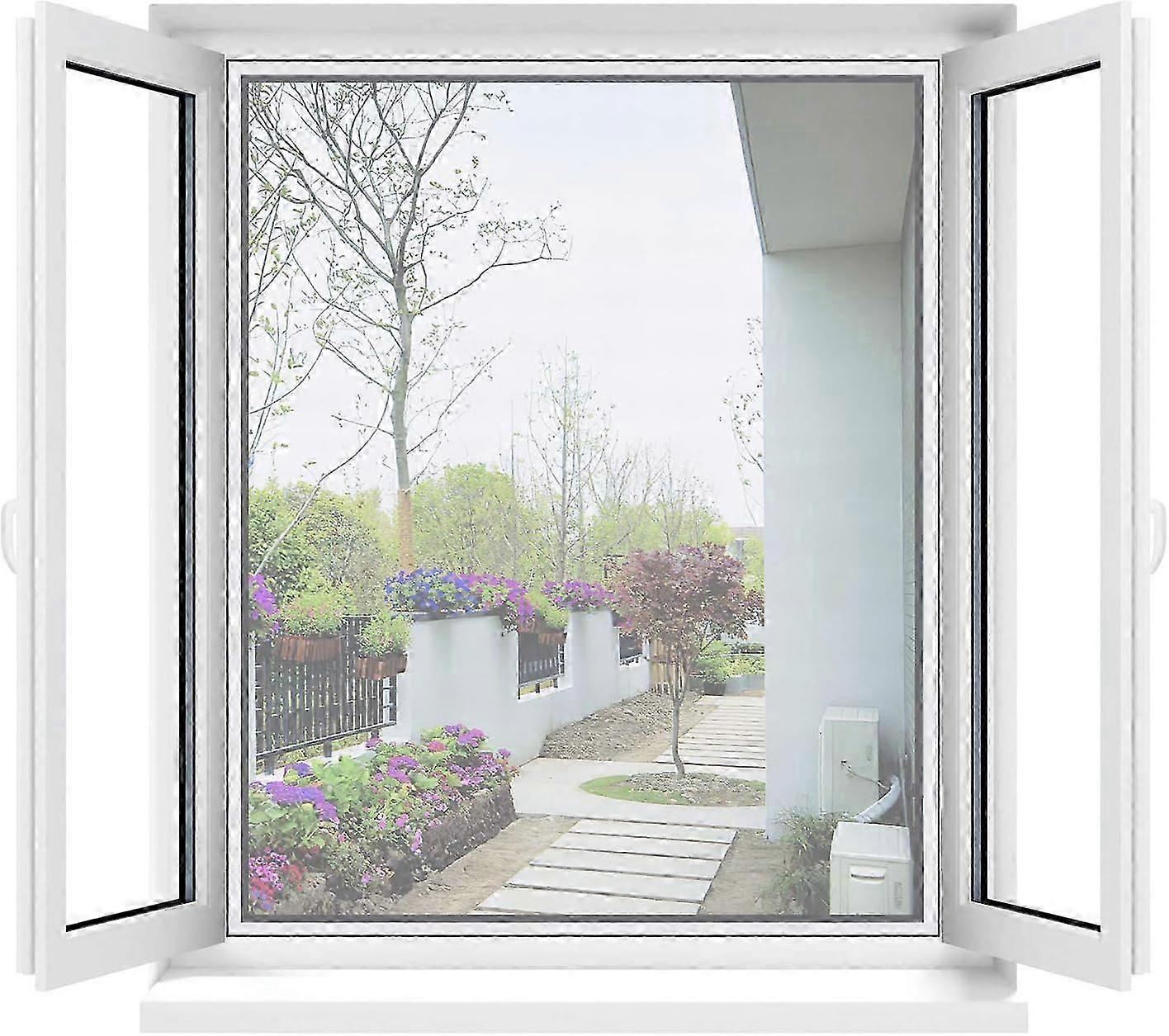 Adjustable DIY Transparent Window Screen - Max 130x150cm (White)