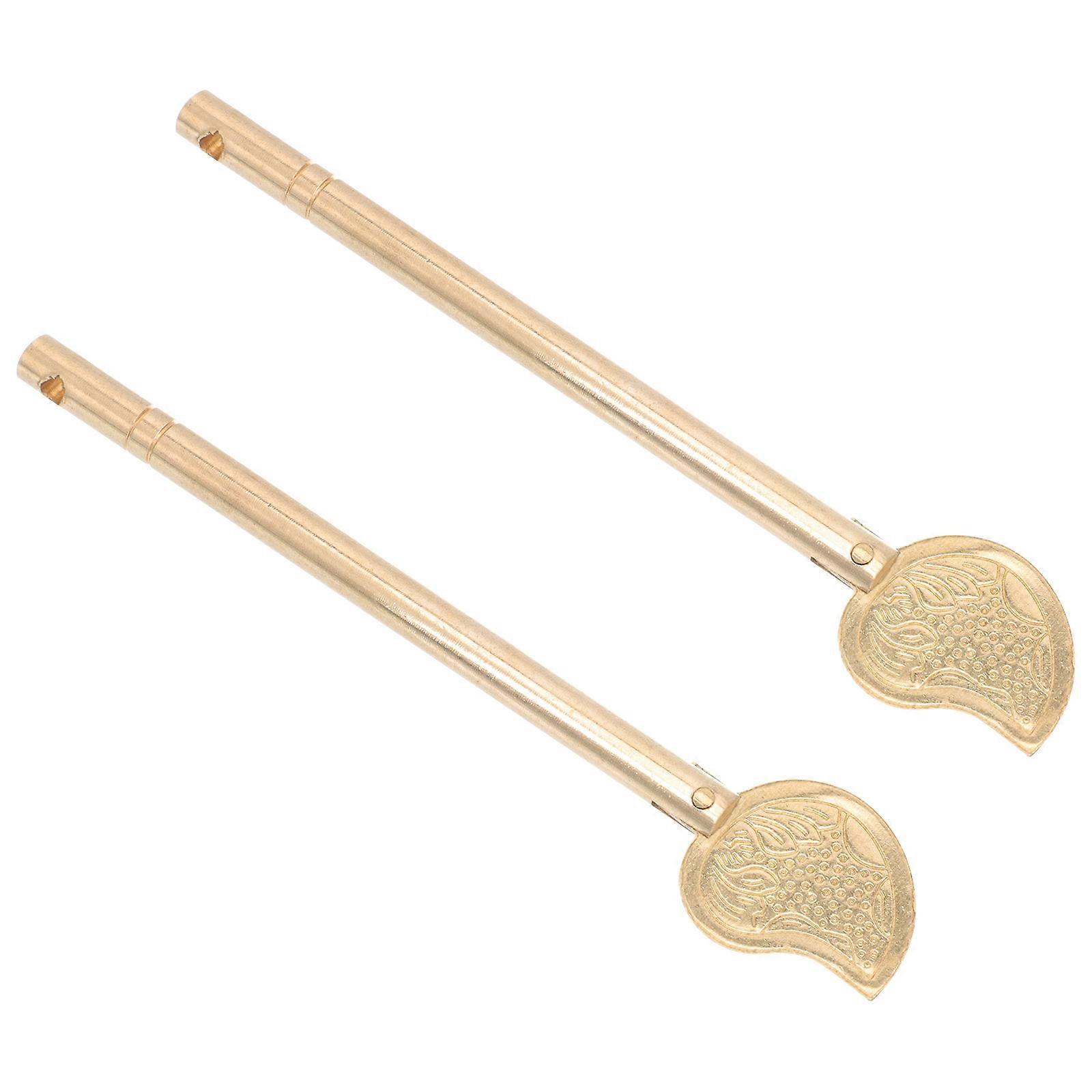 Cabinet Locking Pin Leaf Shape Straight Lock Bolt Homeowners Use 11.00X2.10X0.58CM Bronze 2Pcs