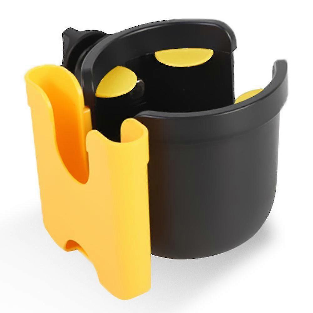 Universal Baby Stroller Cup Holder with Phone and Bottle Storage for Devices Under 6 Inches