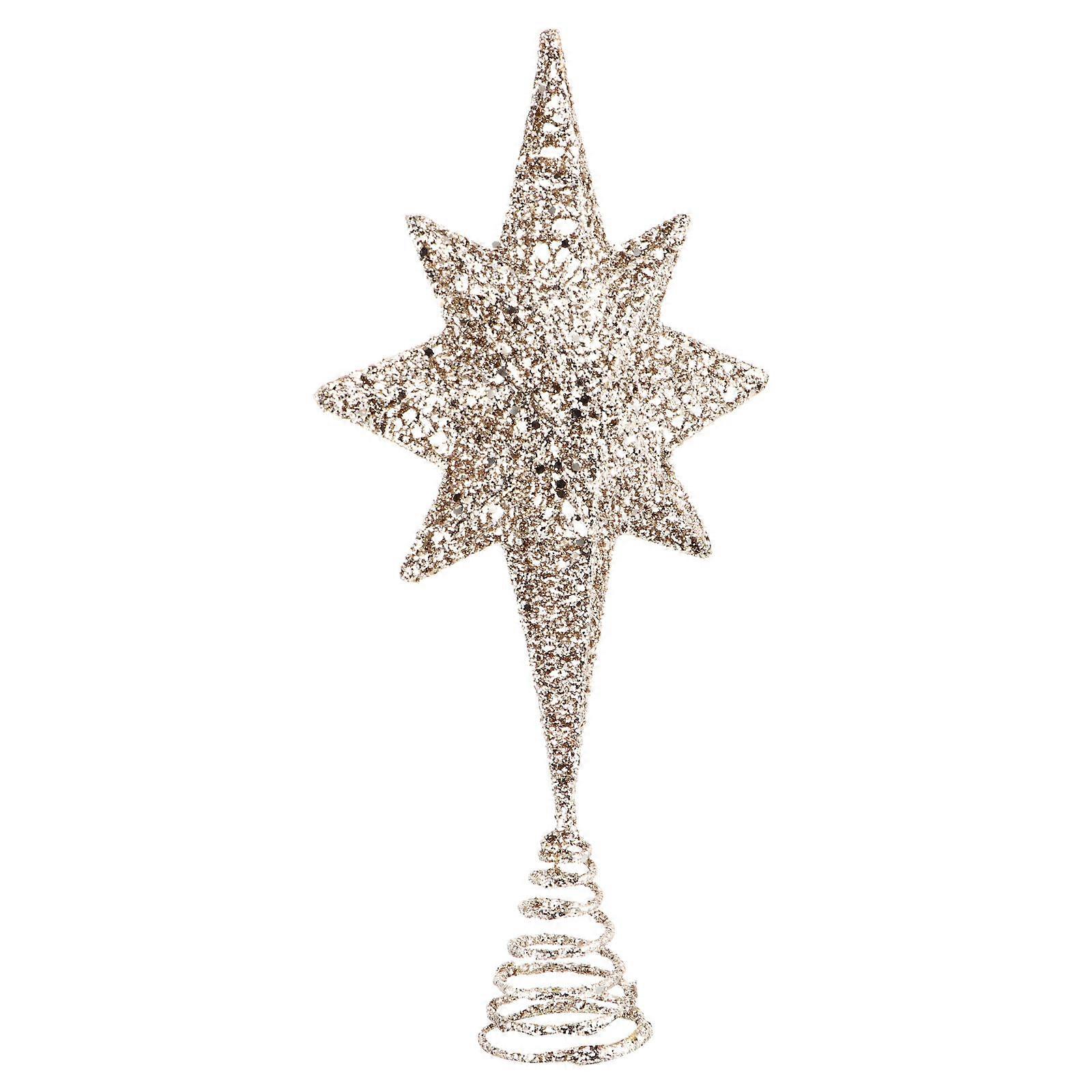 Vintage Tree Topper Star Elegant Design Blue 30x16cm 1Pc