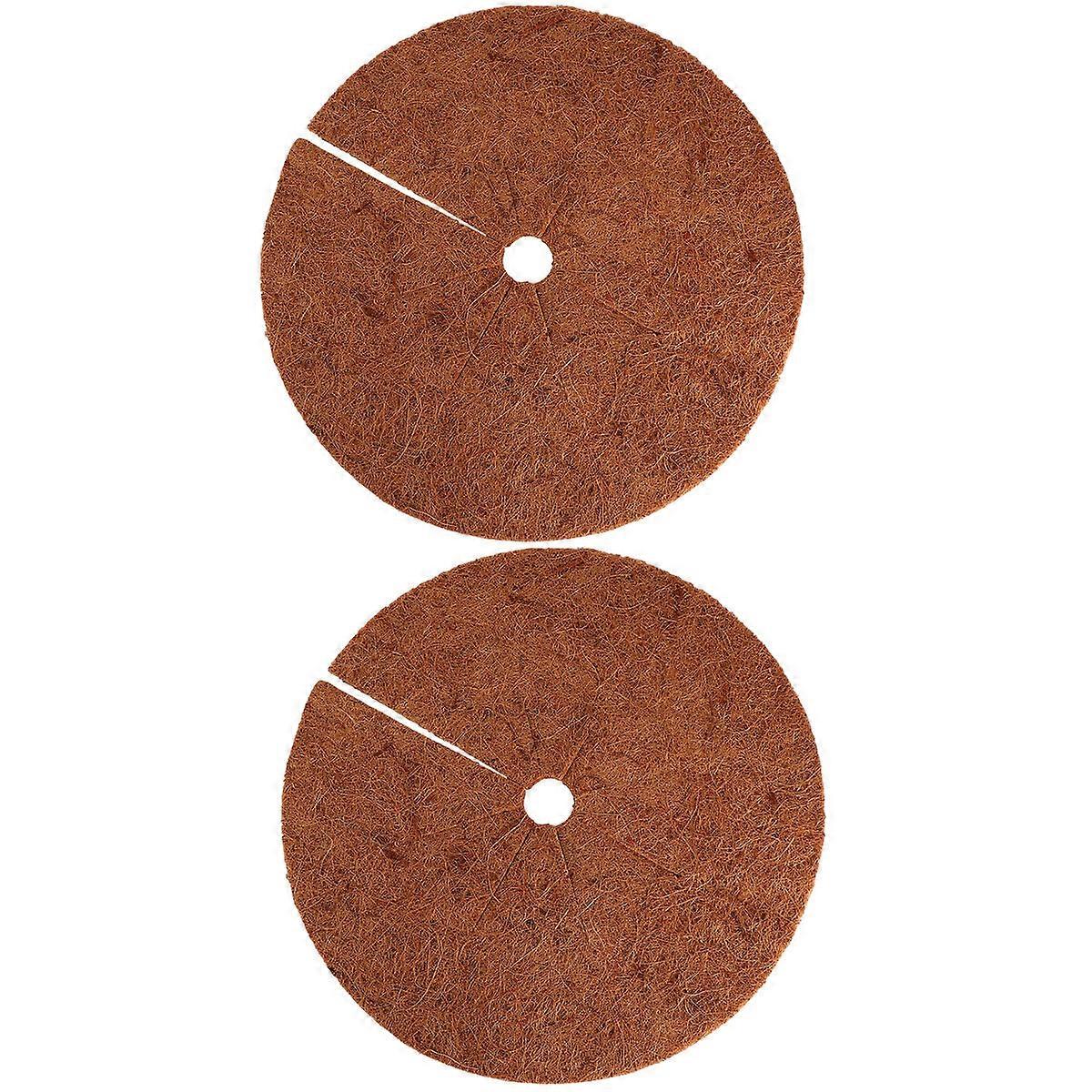 Wear-Resistant Cushion Flowerpot Chassis Flat Natural Coconut Mat For Garden 2Pcs