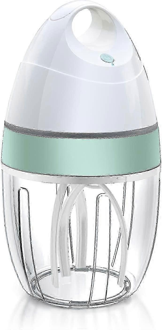 Compact Electric Egg Beater - Mini Vertical Design in Green for Easy Mixing