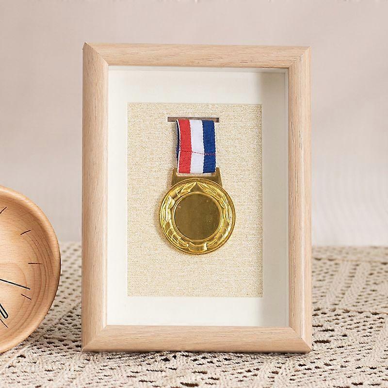 7 Inch Marathon Medal Display Stand Badge Solid Wood Storage Box