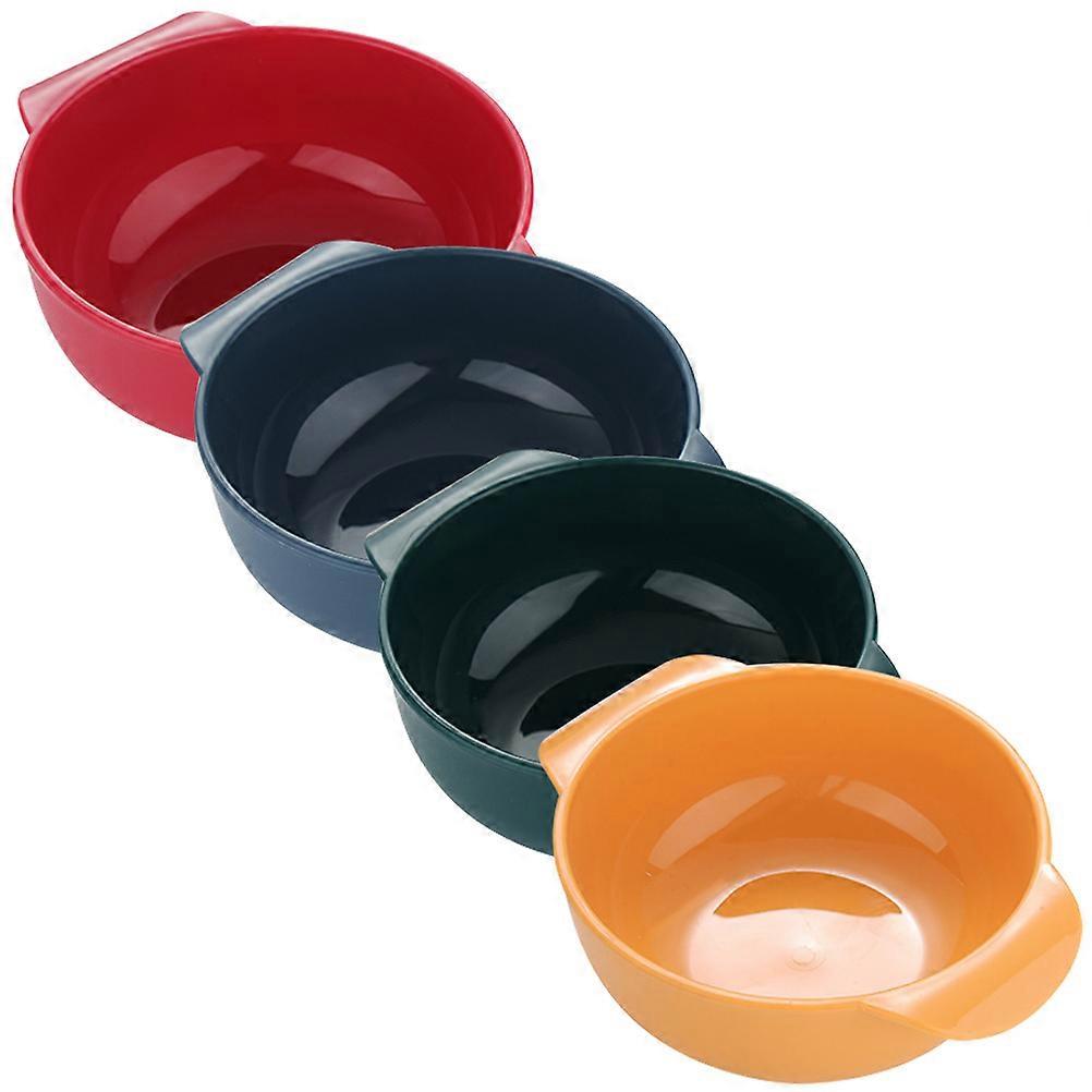 Bols à soupe à double poignée Bols de fruits réutilisables Tenant la salade présente Donner vert 4Pcs