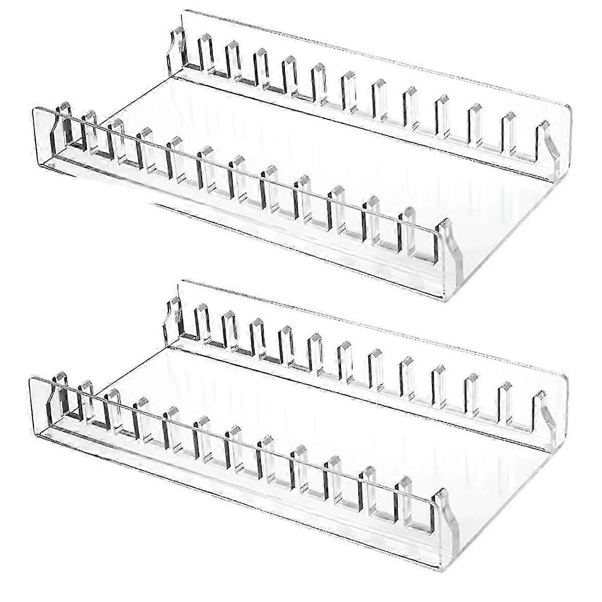 2 Pack Clear Acrylic CD Holders, CD Display Racks for Media Shelf Storage and Organization