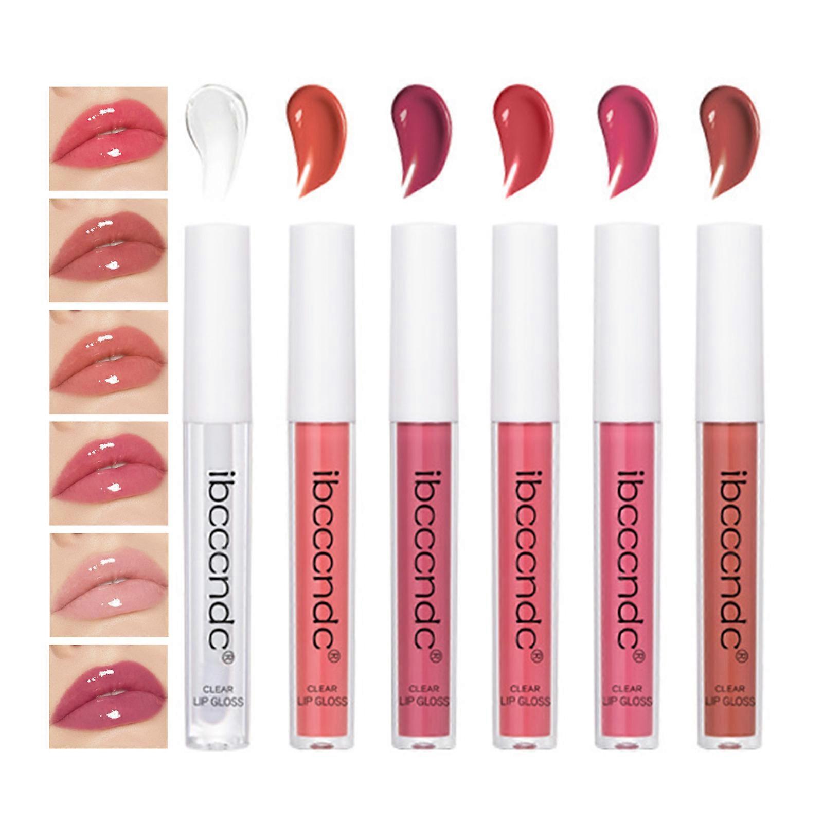 ibcccndc Clear Lip Gloss Set 2.5ML*6 Multi-color Long-lasting Kit